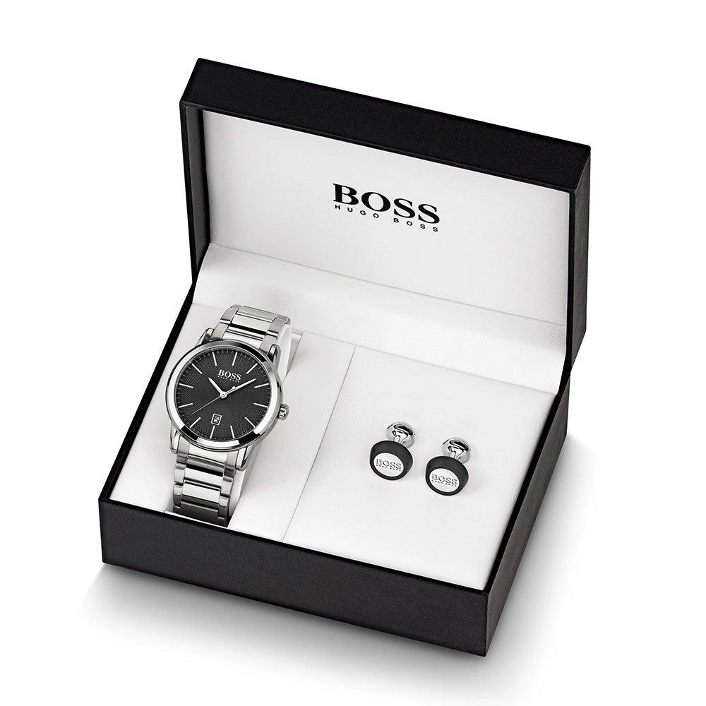 BOSS Watch And Cufflink Men s Box Set 1570091 42 mm Black Dial