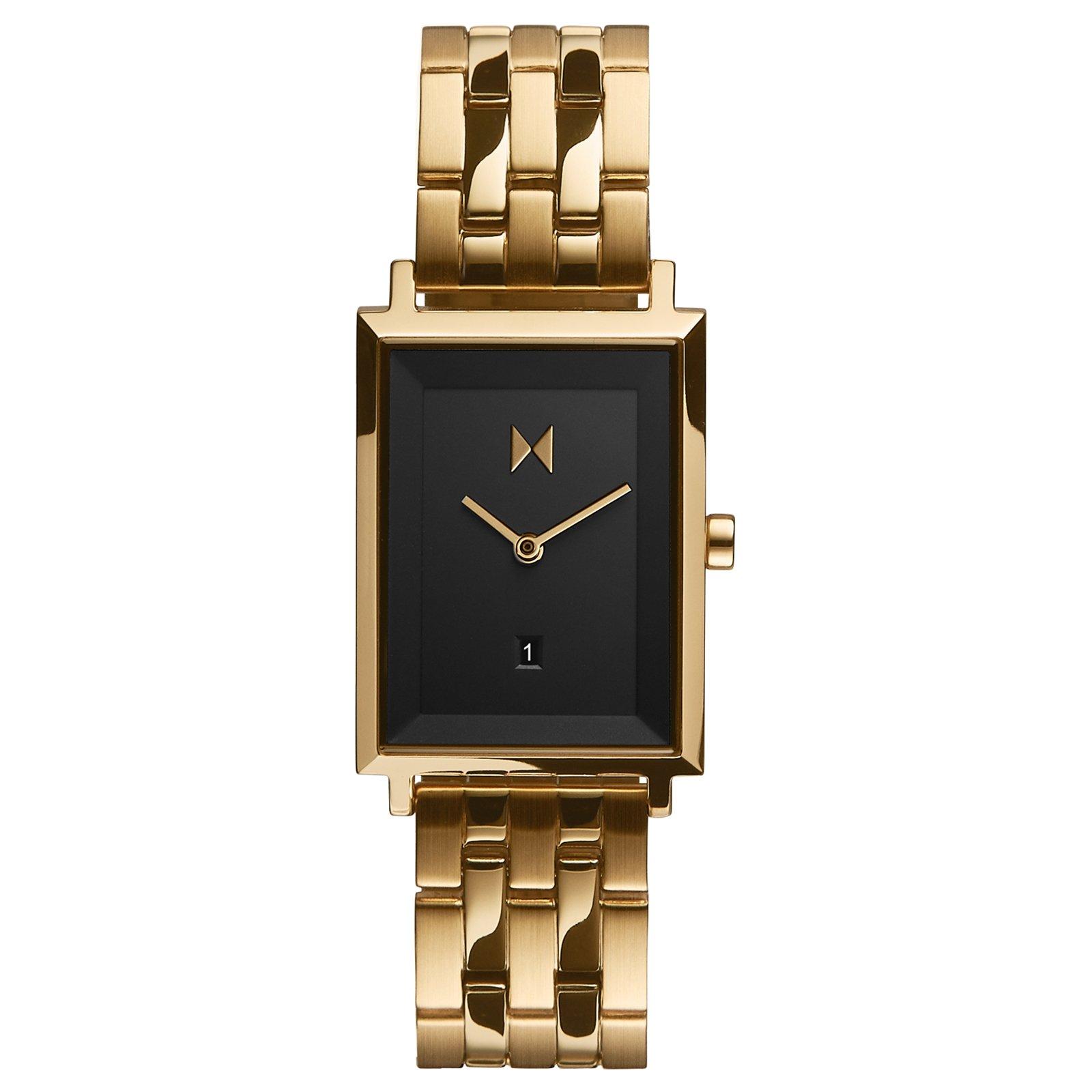 Women's gold watch discount with black face