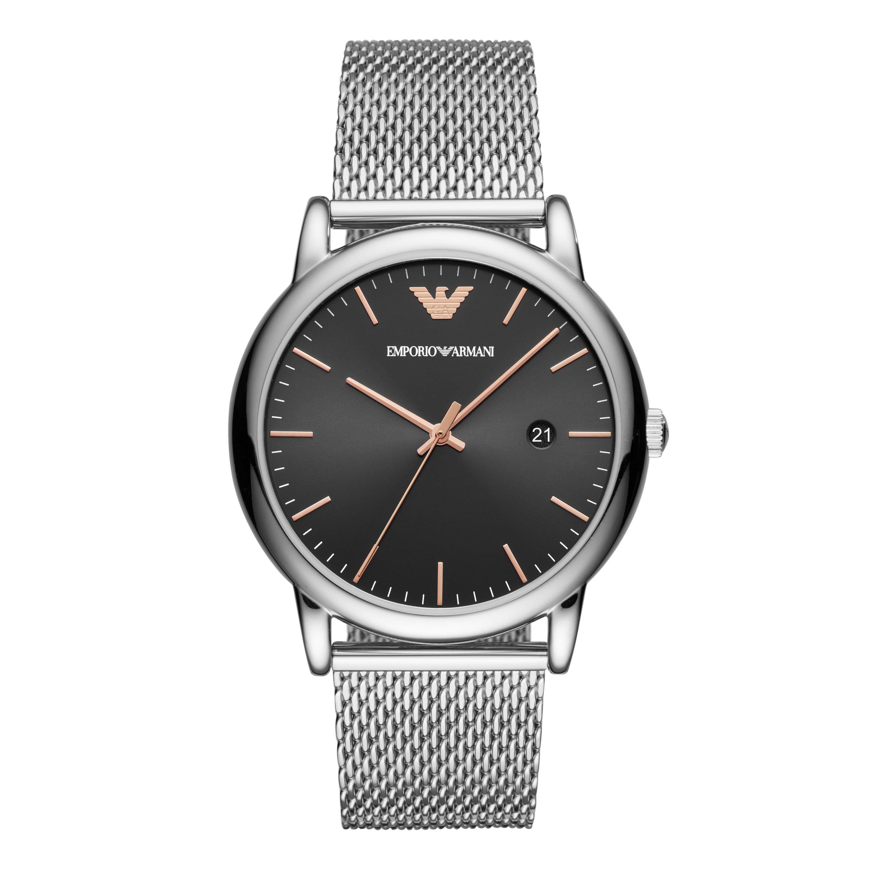 Emporio Armani Mesh Men's Watch AR11272 | 43 mm, Black Dial | Beaverbrooks