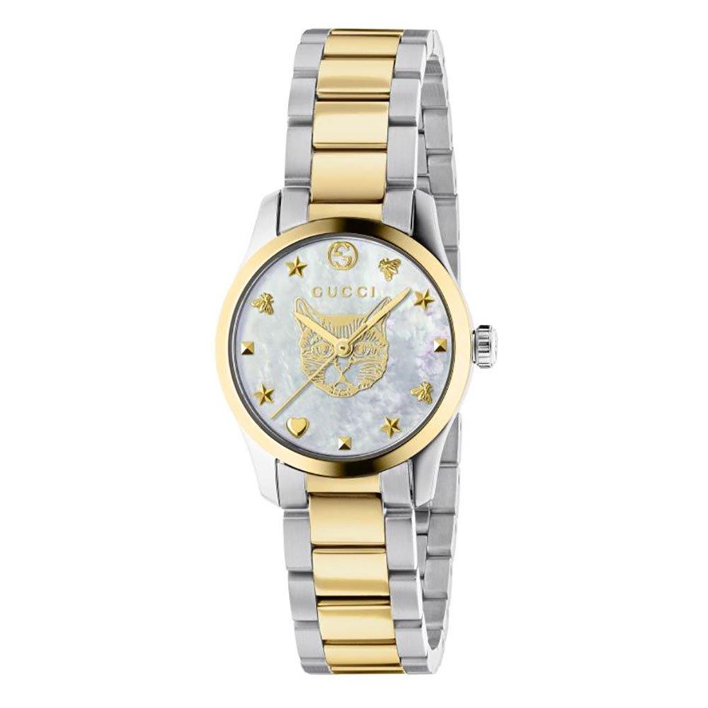 Gucci g stainless steel shop and gold plated ladies watch