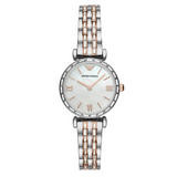 Emporio Armani Steel and Rose Gold Tone Ladies Watch