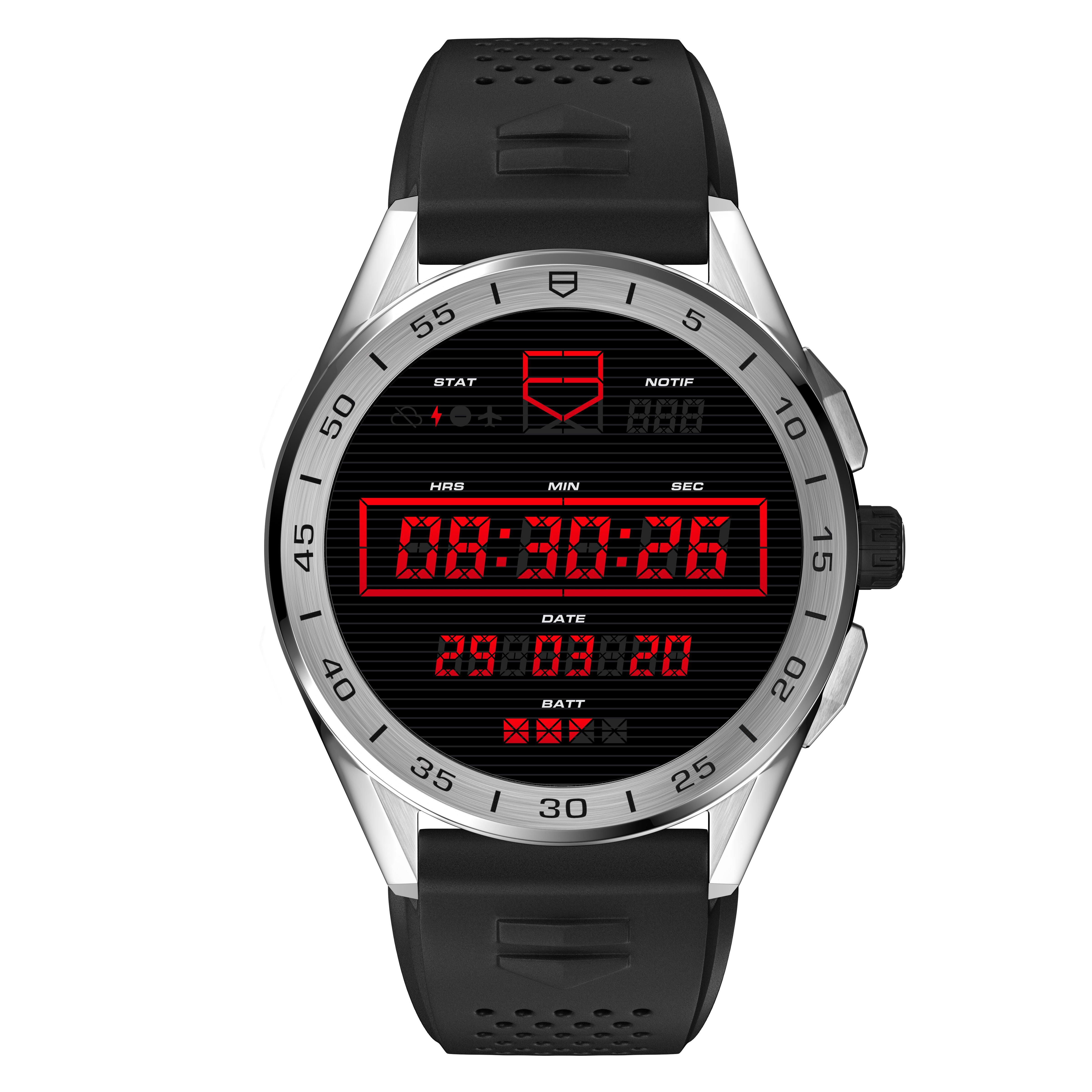 tag heuer connected 2020 titanium and black ceramic rubber smartwatch