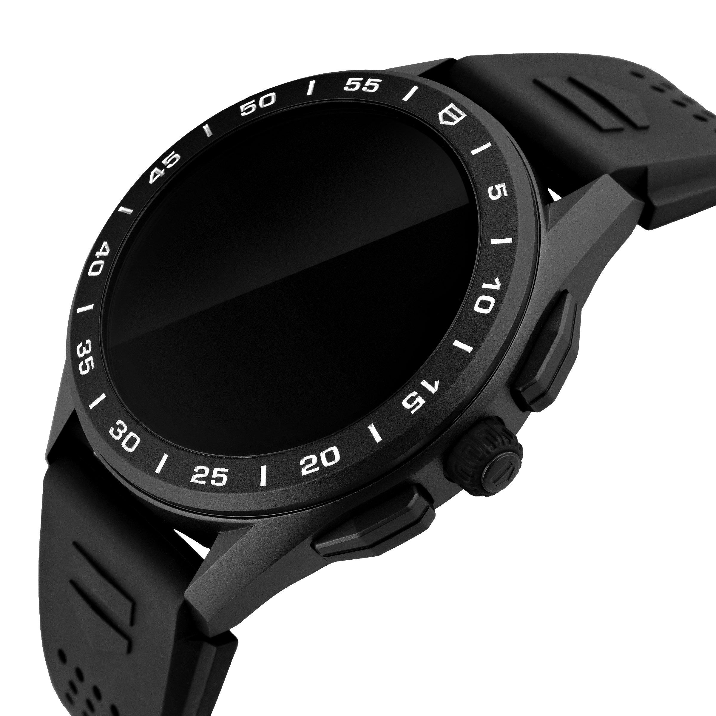 tag heuer connected 2020 titanium and black ceramic rubber smartwatch