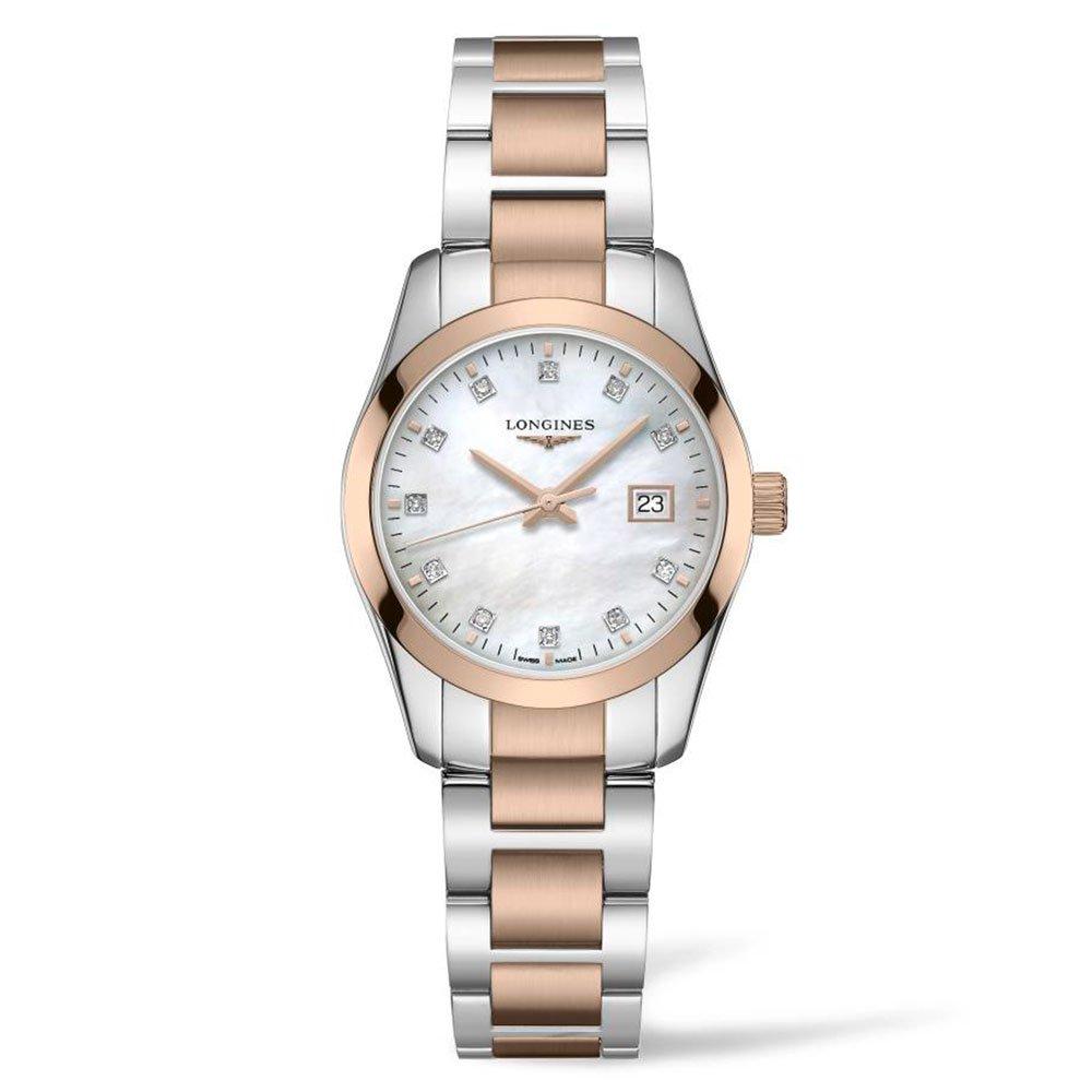 Longines Conquest Classic Steel and Rose Gold PVD Diamond Ladies