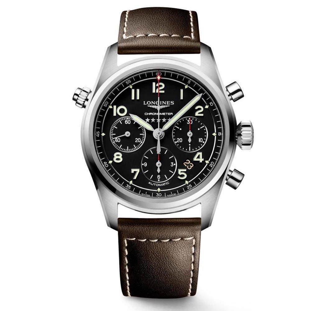 Longines Spirit Automatic Chronometer Chronograph Men's Watch L38204530 |  42 mm, Black Dial | Beaverbrooks