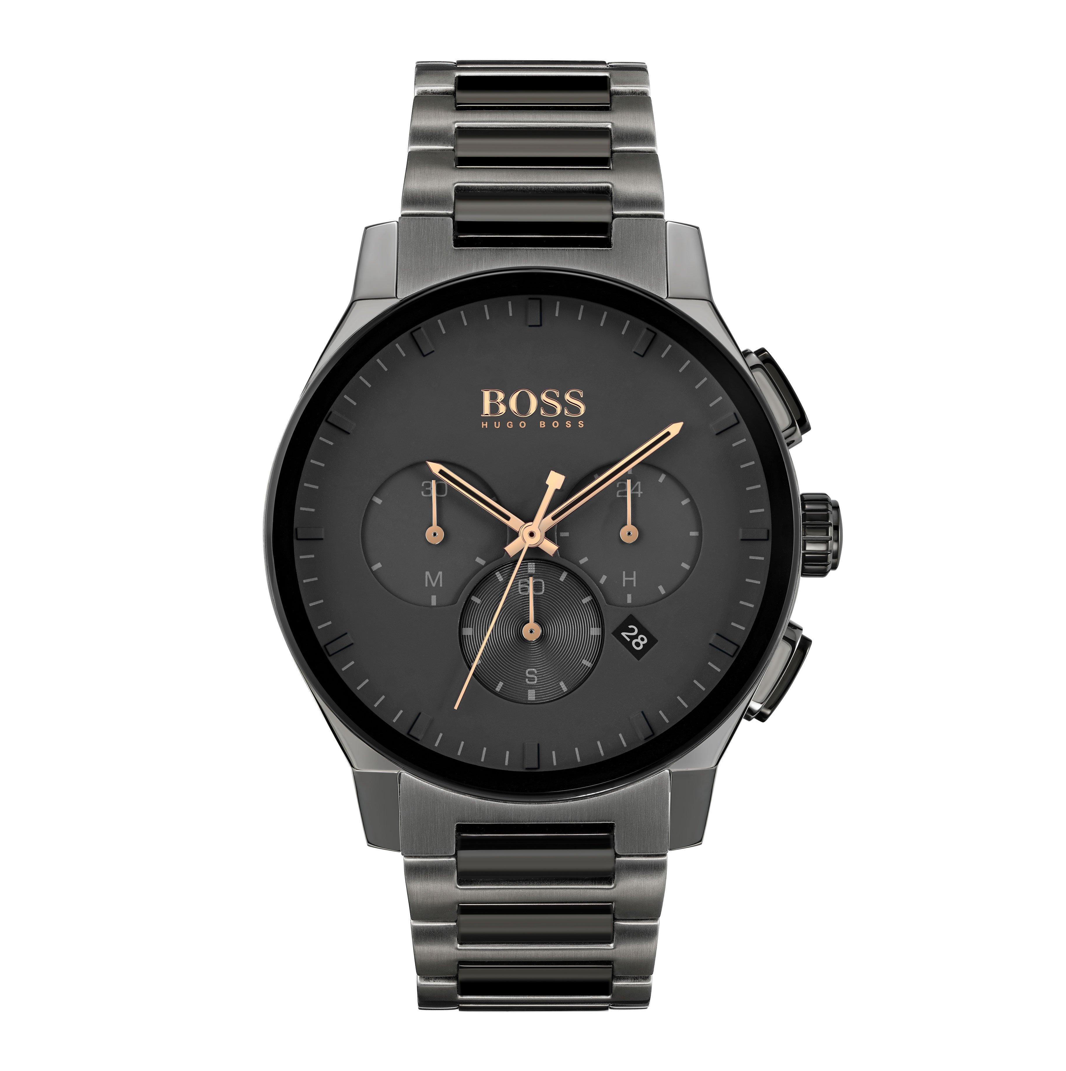 Hugo boss men's ion plated strap on sale watch