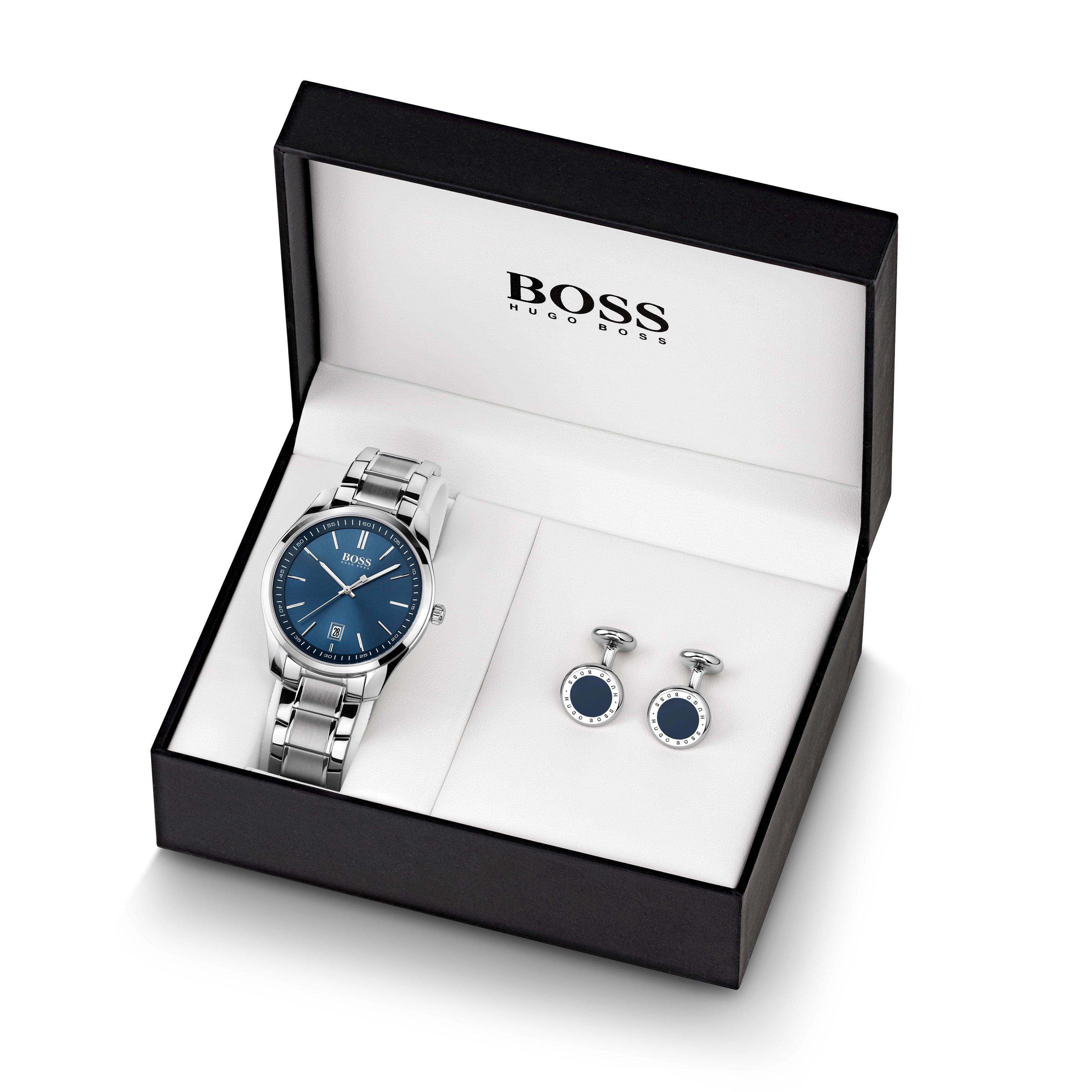 Mens hugo boss cufflink box set shop watch