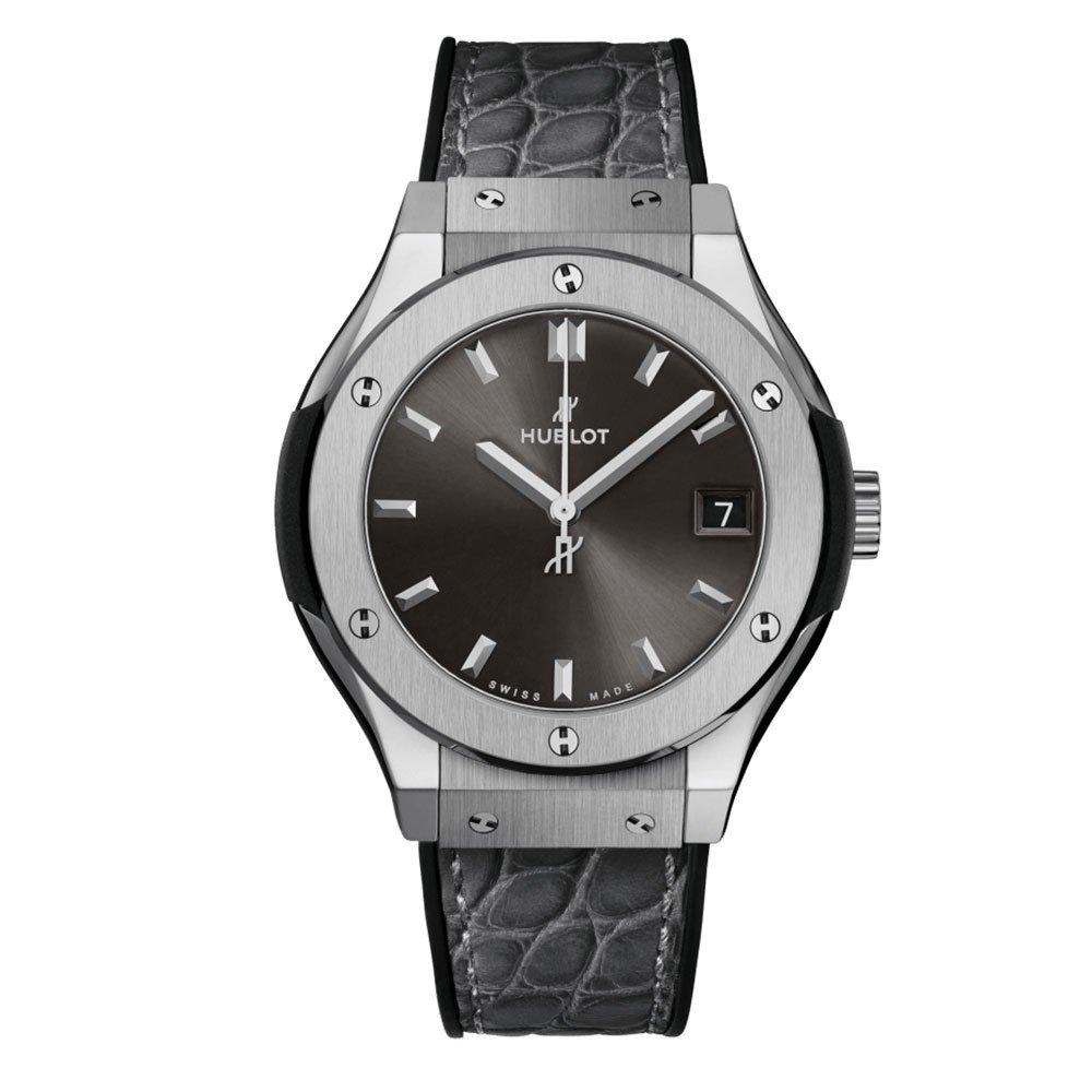 Hublot women's classic fusion leather grey dial outlet watch