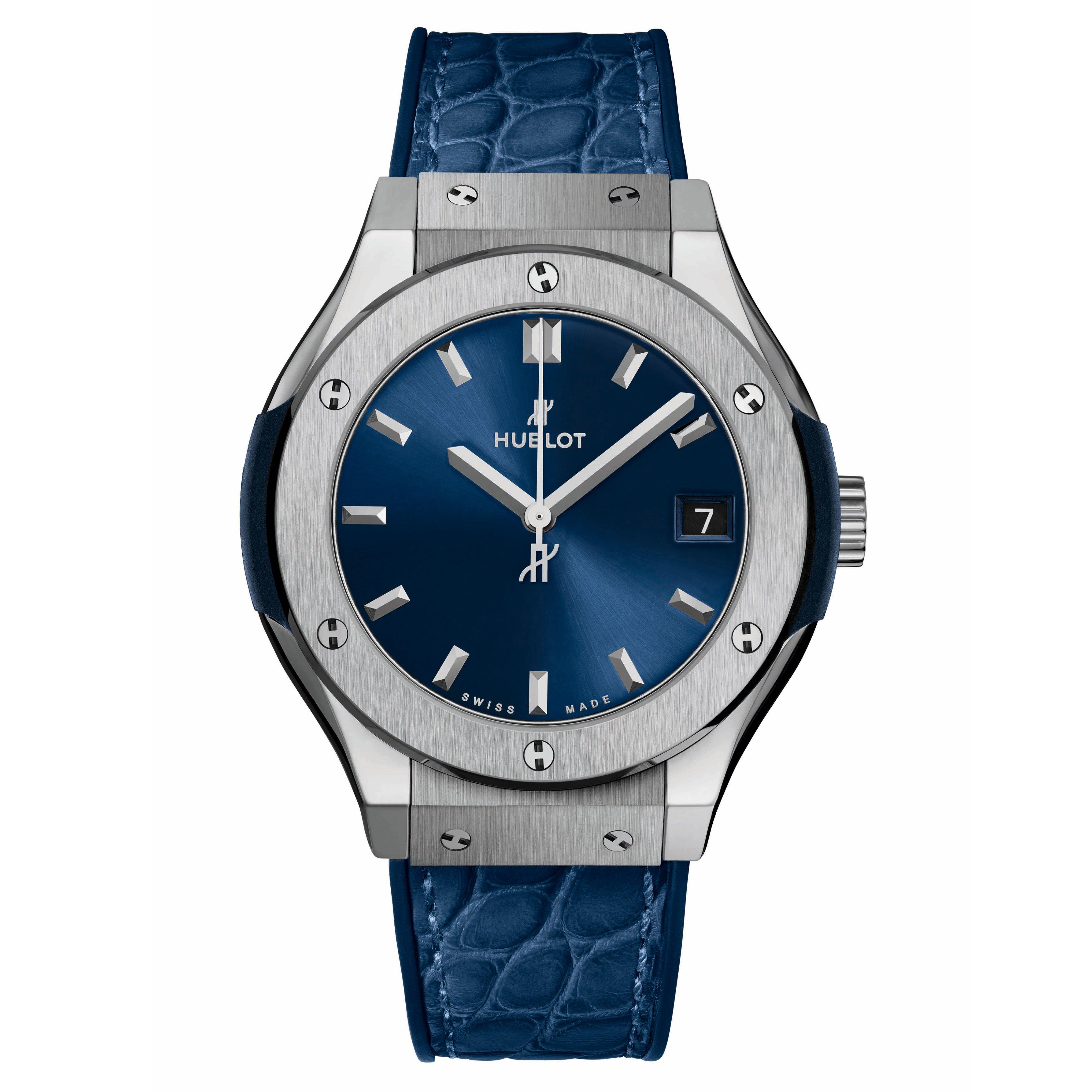 Hublot Classic Fusion 33mm Titanium Ladies Watch 581.NX.7170.LR 33 mm Blue Dial Beaverbrooks