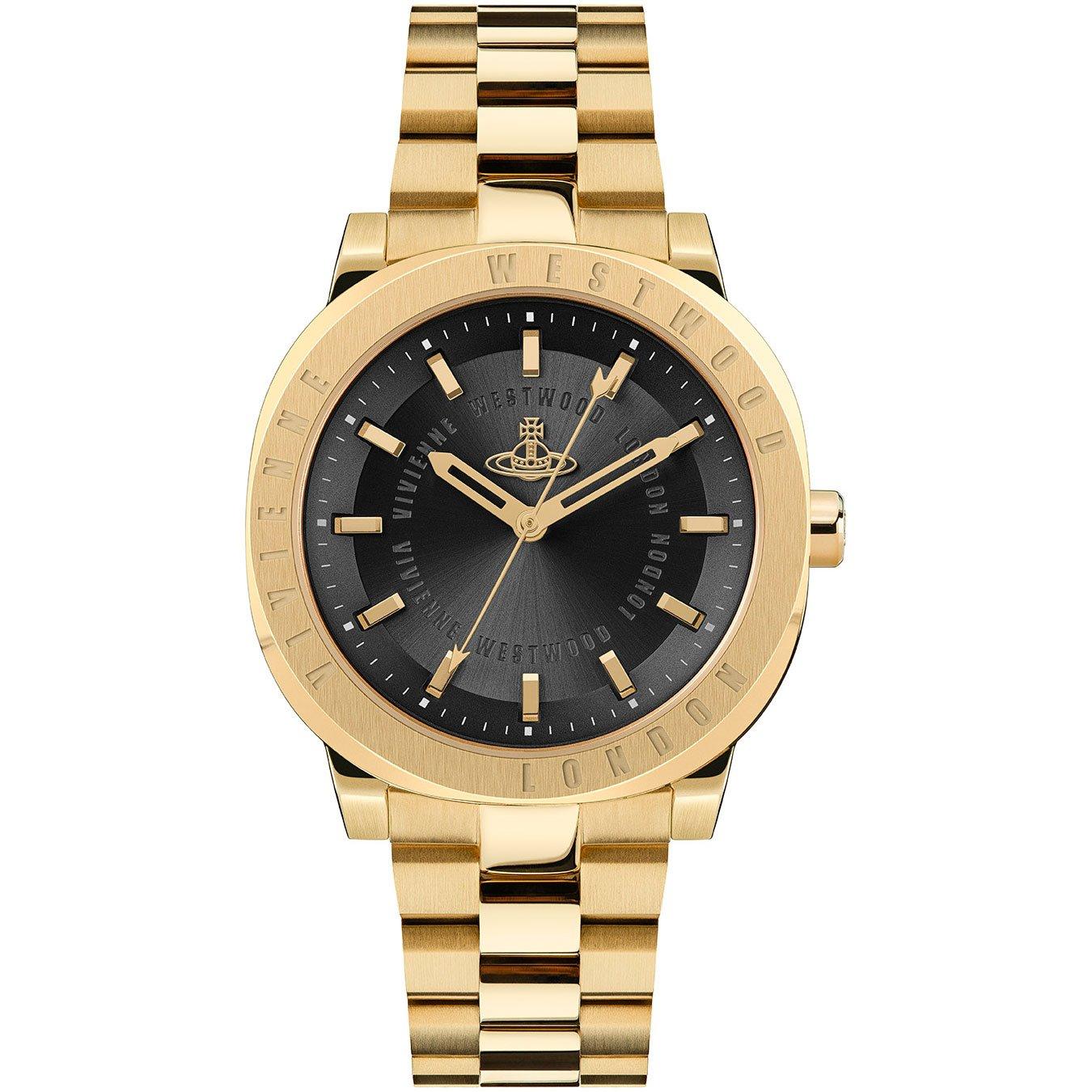 Vivienne westwood black and gold watch cheap