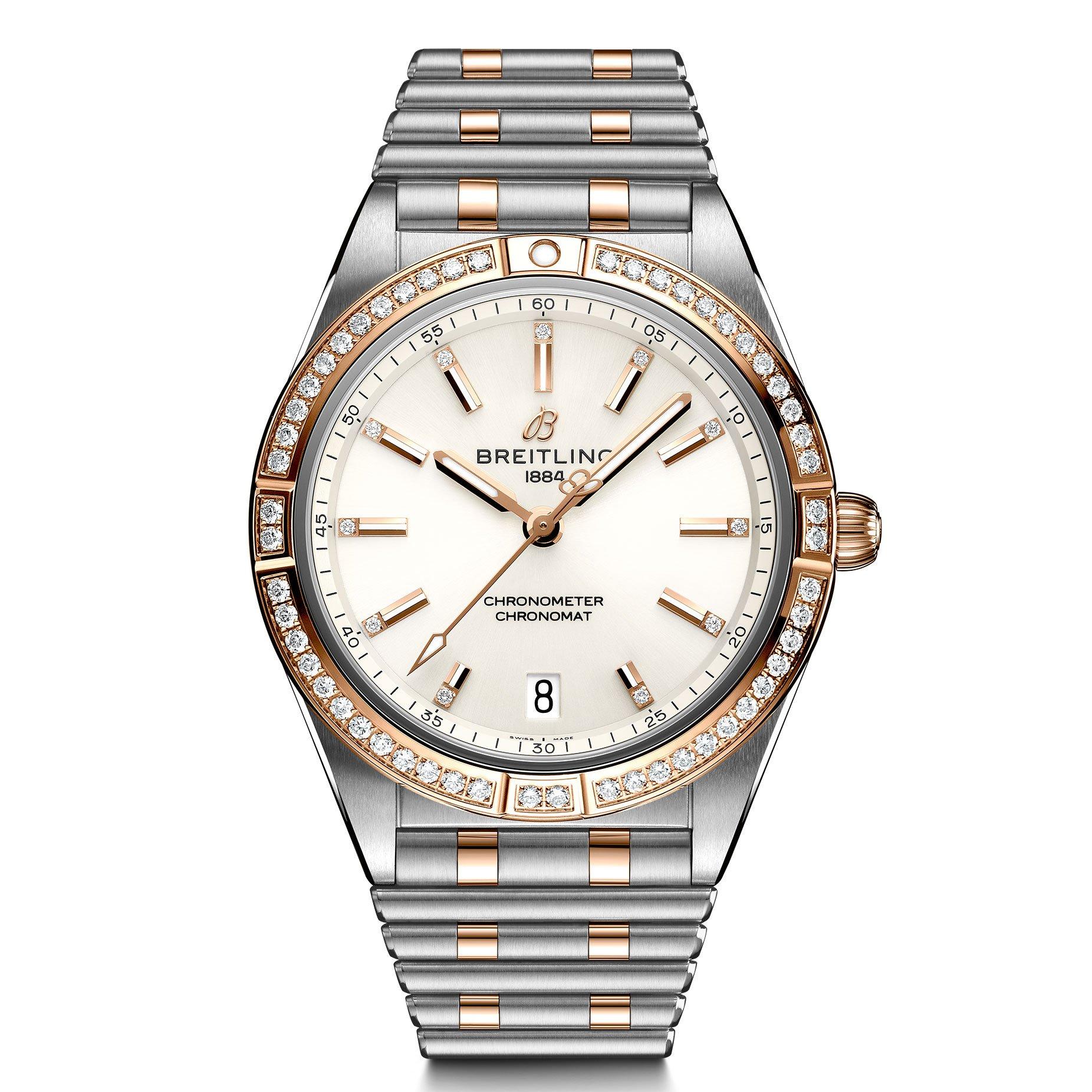 Breitling Chronomat 36 18ct Grey Gold Diamond Automatic Ladies Watch