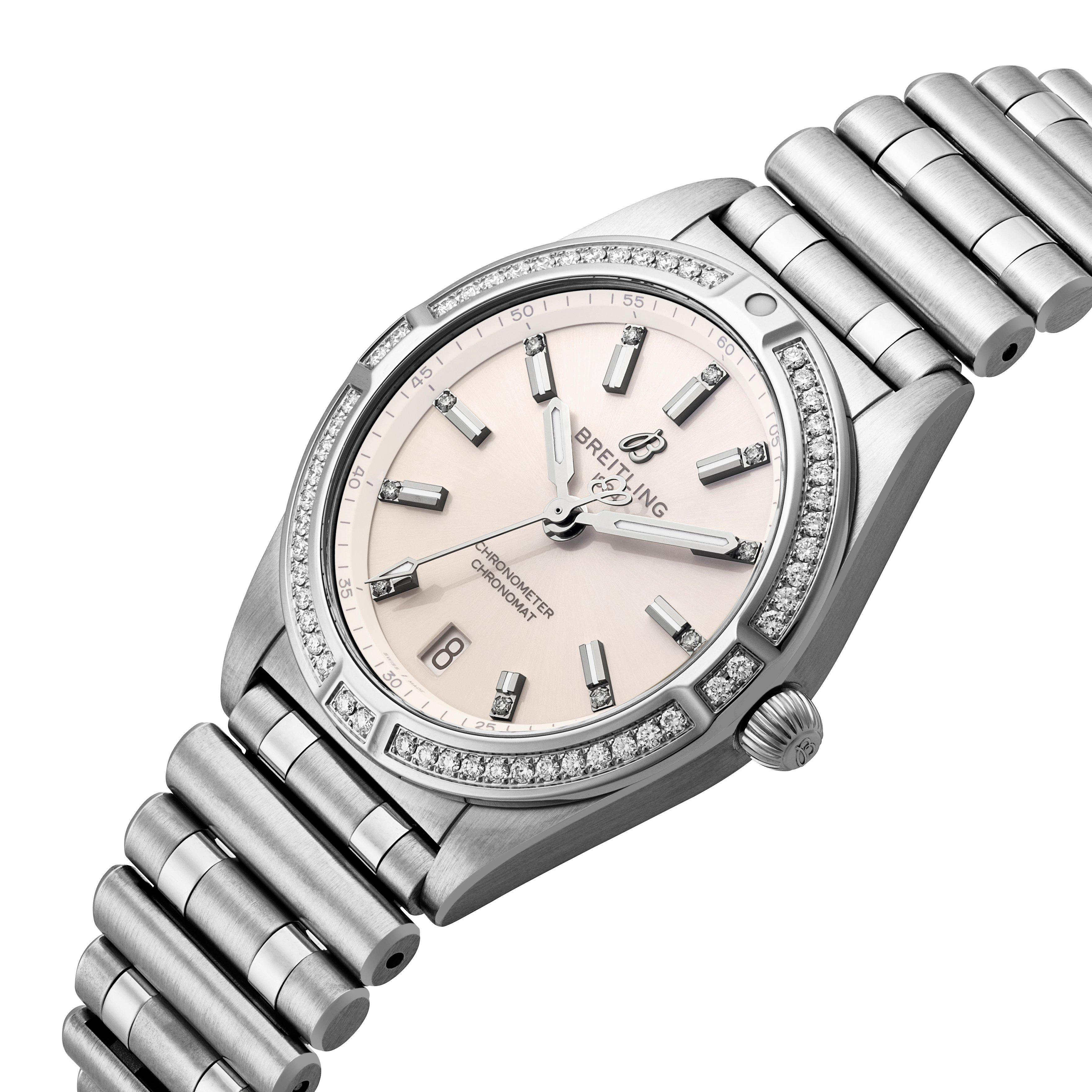 Breitling Chronomat 32mm Diamond Ladies Watch A77310591A1A1 32 mm White Dial Beaverbrooks