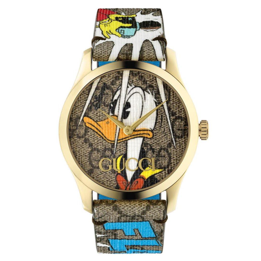 Gucci G-Timeless Donald Duck Gold PVD Watch YA1264167 | 38 mm,  Multi-Coloured Dial | Beaverbrooks