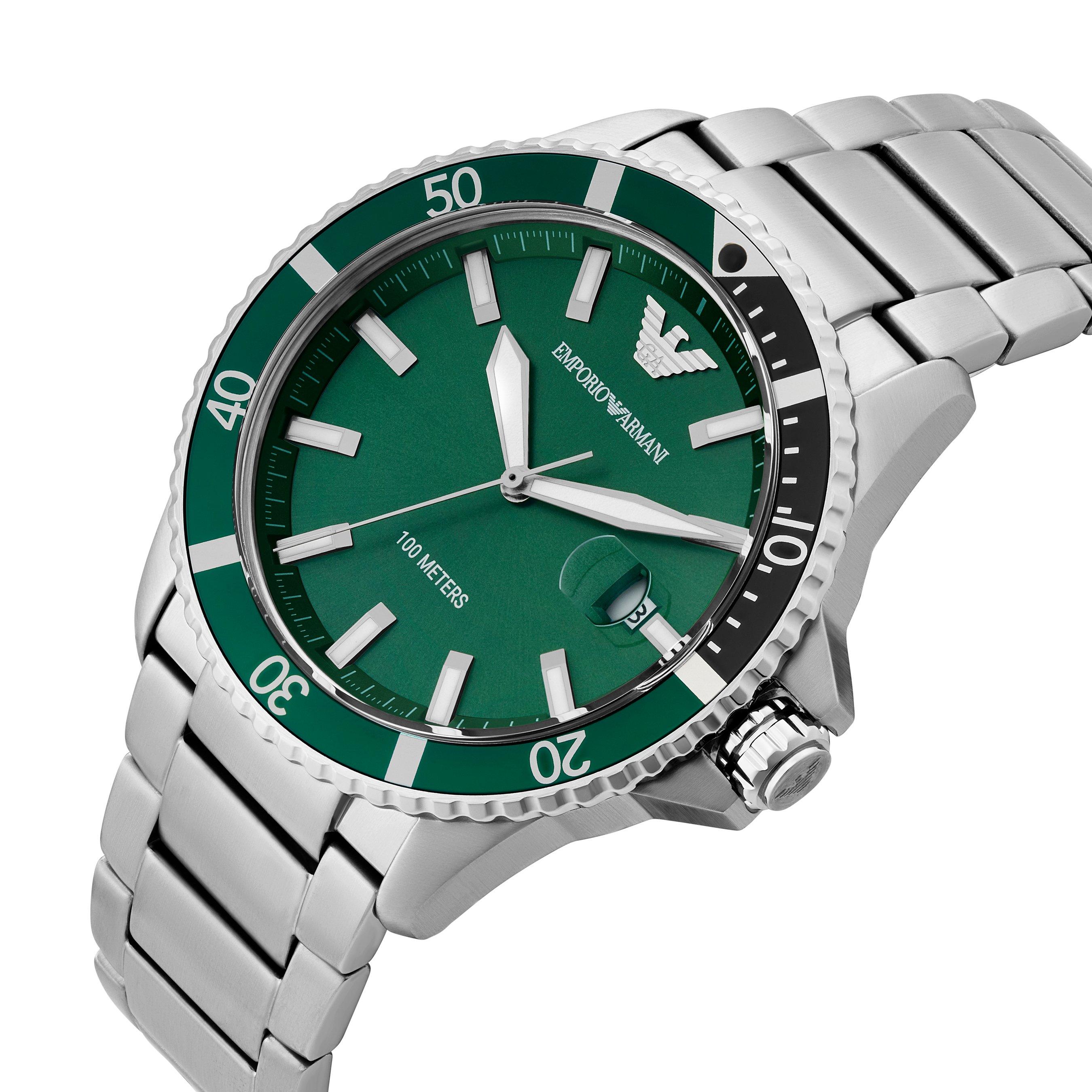 Emporio Armani Men's Watch AR11338 | 42 mm, Green Dial | Beaverbrooks