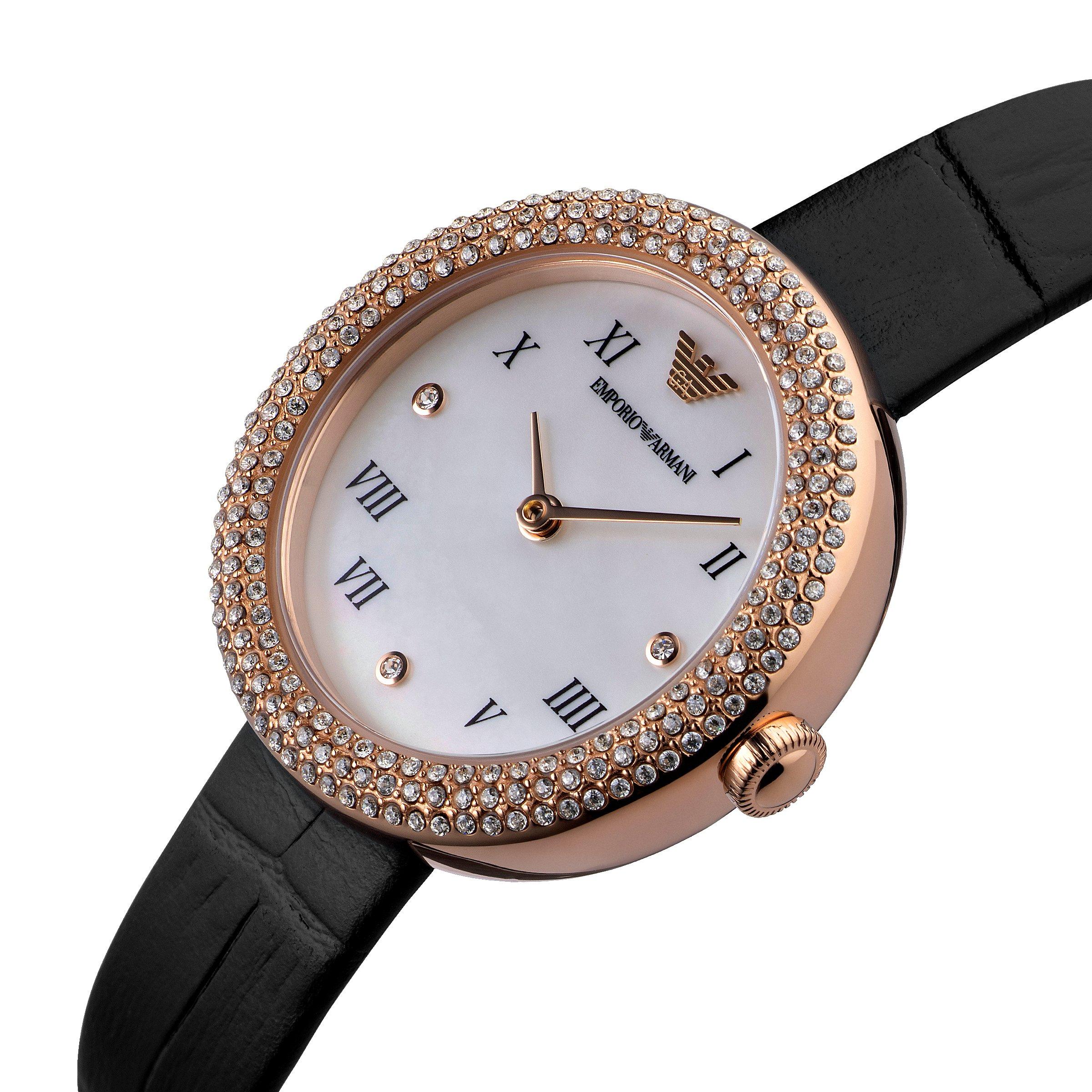 Emporio Armani Ladies Rose Gold Tone Watch AR11356 | 30 mm, Mother