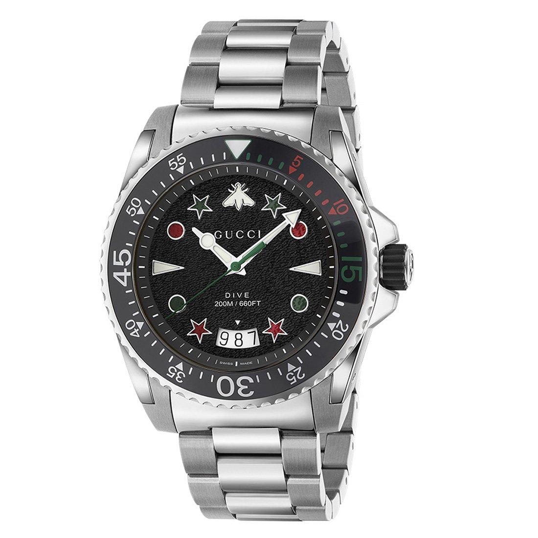 Gucci Dive Men s Watch YA136221 45 mm Black Dial Beaverbrooks