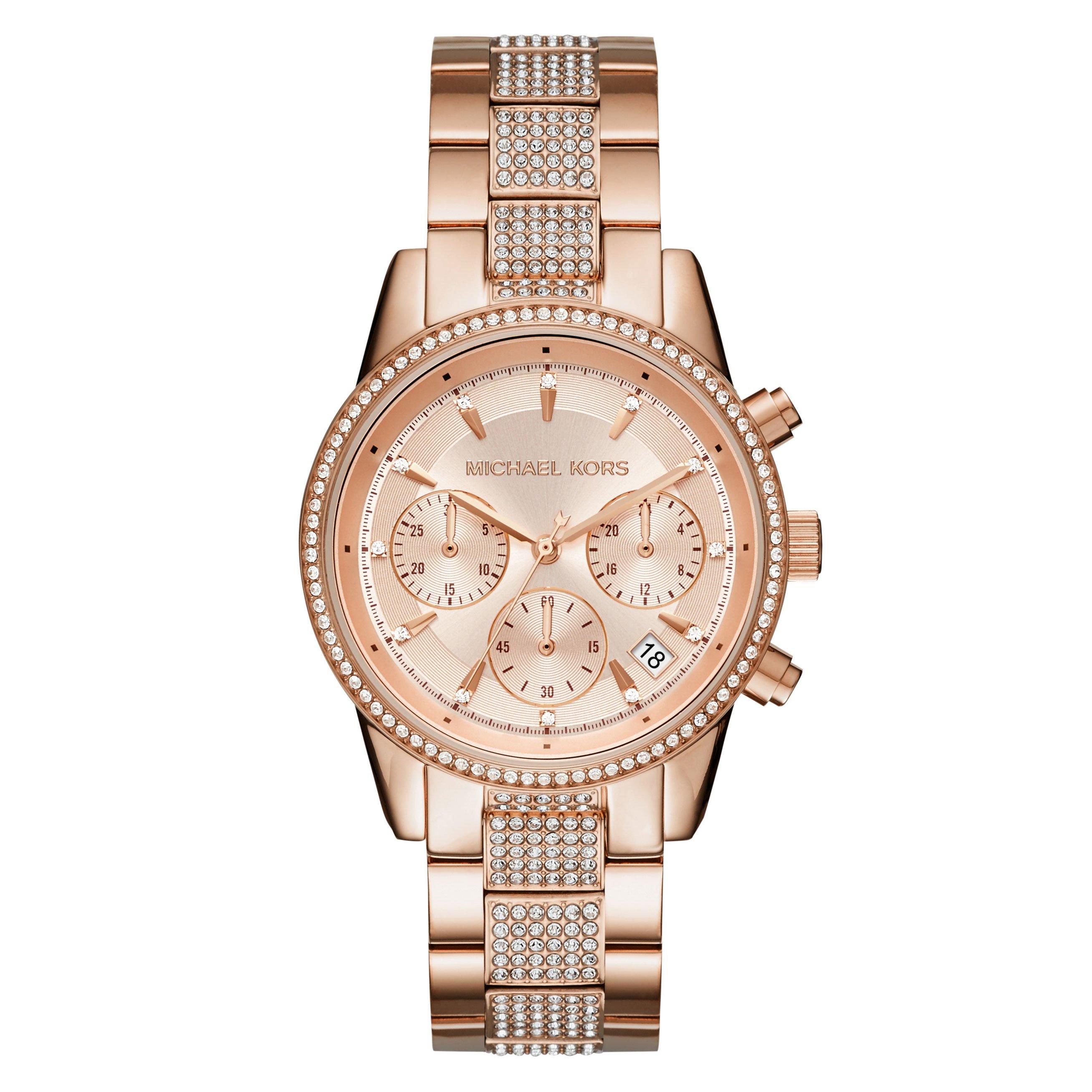 Michael kors rose gold store and white watch