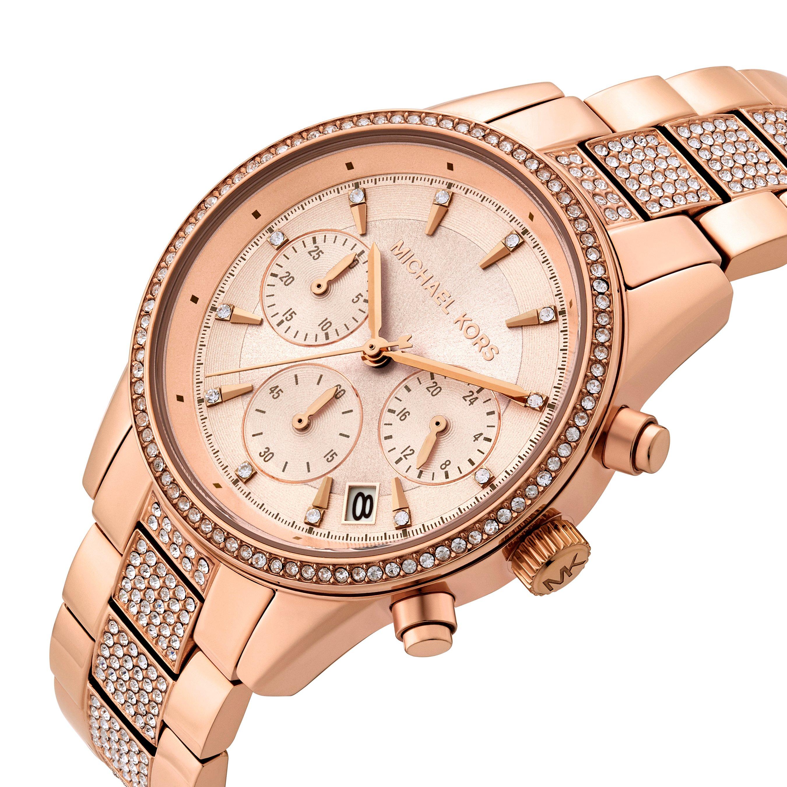 Michael kors ritz rose gold tone chronograph ladies watch best sale