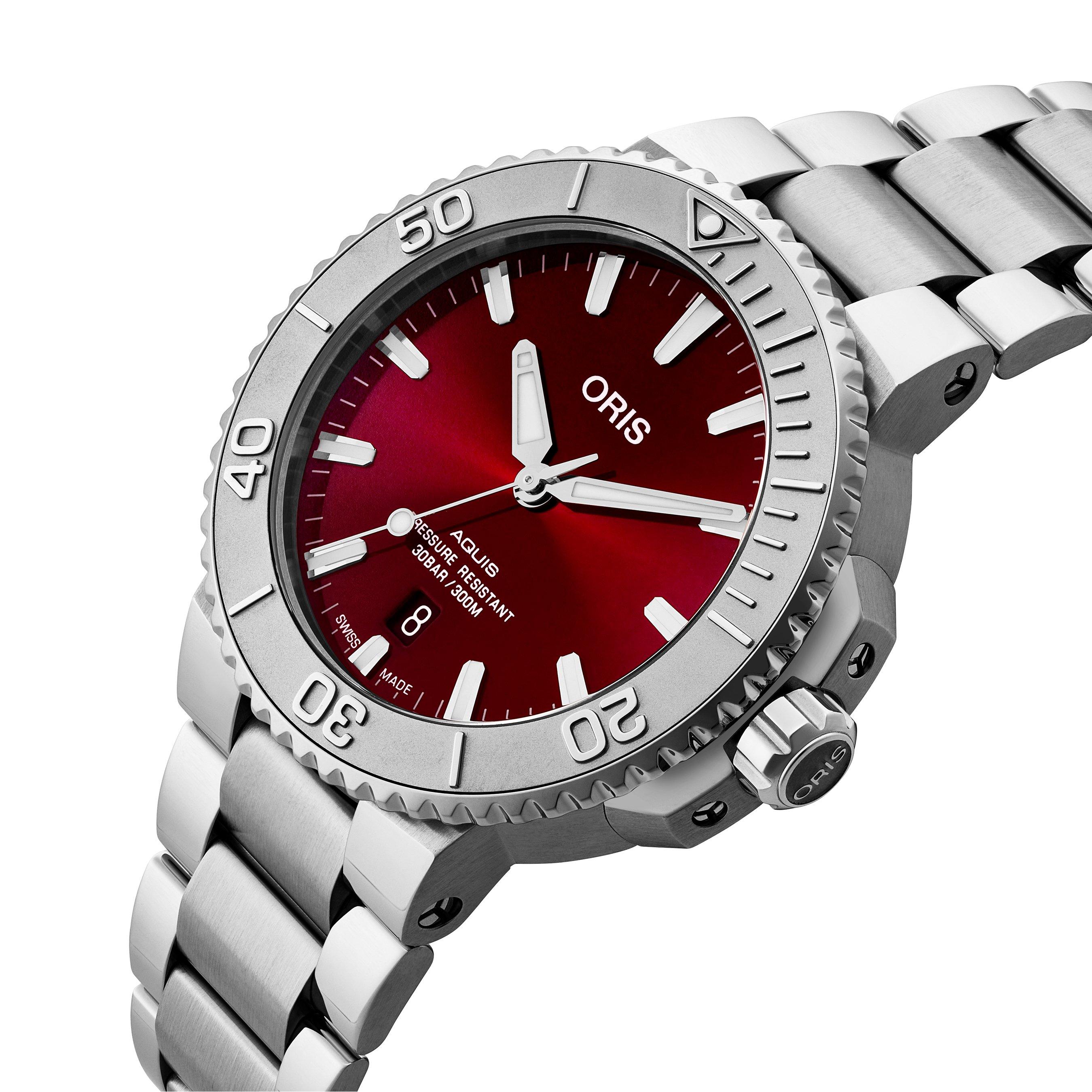 Oris Aquis Date Cherry Automatic Watch 01 733 7766 4158 07 8 22