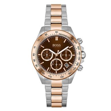 BOSS Novia Steel and Rose Gold Tone Ladies Watch 1502617 | 38 mm, Brown ...