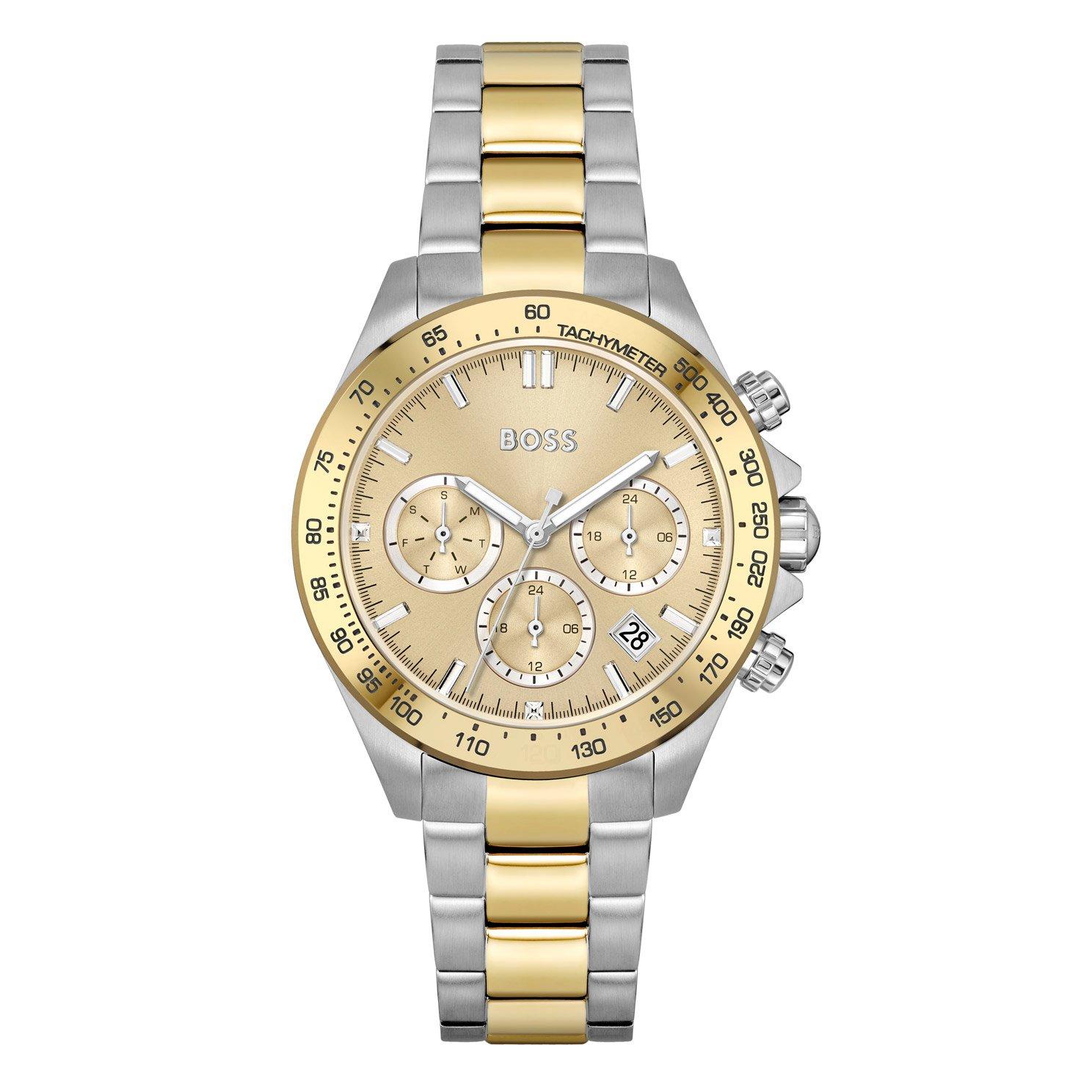 BOSS Novia 38mm Stainless Steel and Yellow Gold PVD Ladies Watch ...