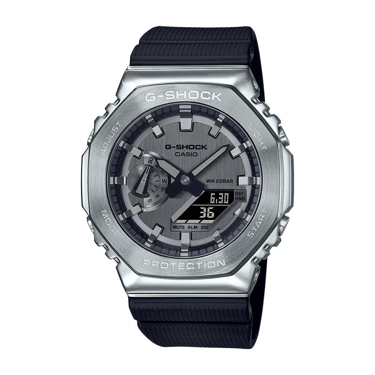 G Shock Octagon GM 2100 Men s Watch GM 2100 1AER 49.3 mm Silver