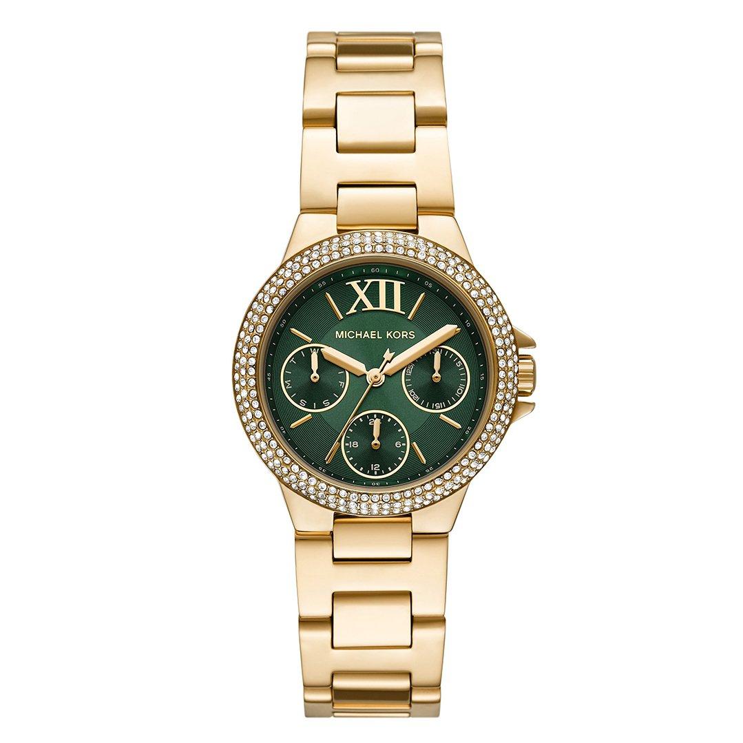 Michael Kors Camille Gold Tone Ladies Watch MK6981 | 33 mm, Green Dial ...