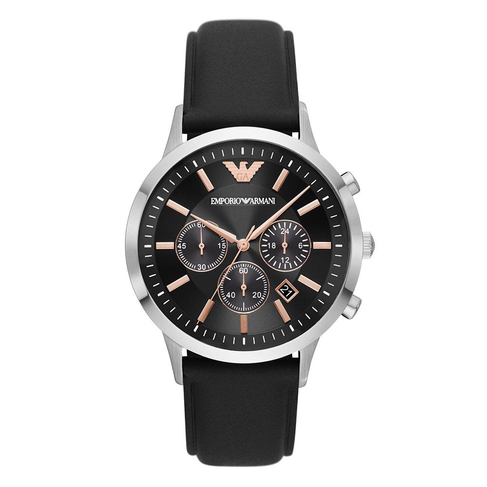 Emporio Armani Renato Chronograph Men’s Watch AR11431 | 43 mm, Black ...