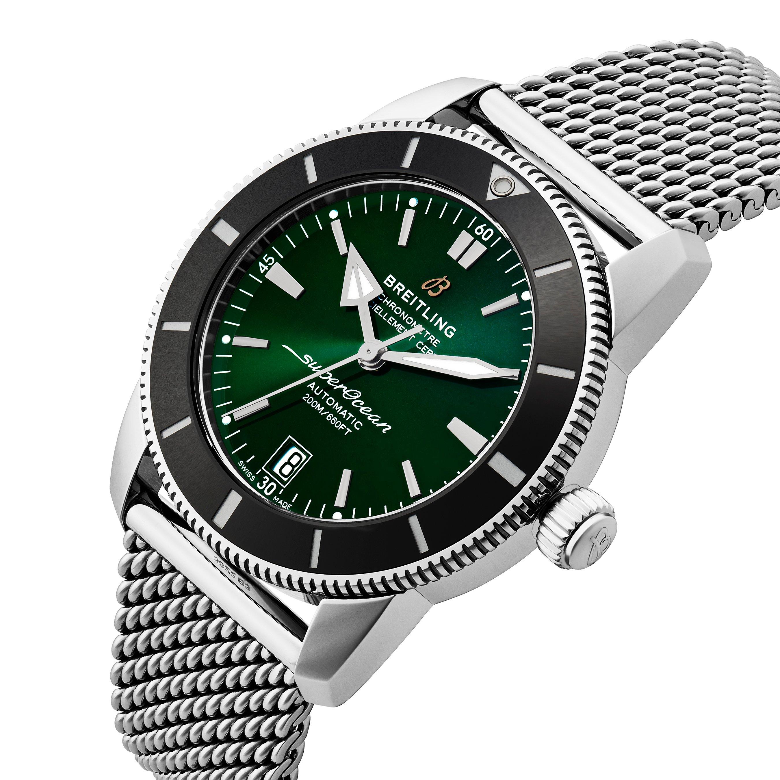 Breitling superocean best sale green bezel