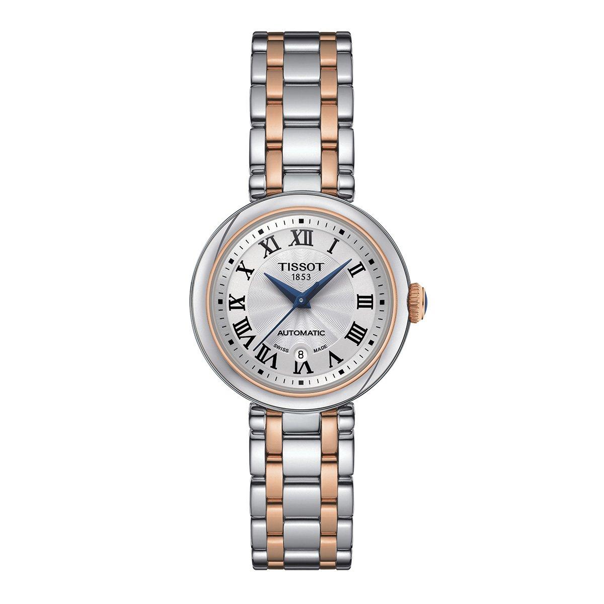 Tissot Bellissima Stainless Steel and Rose Gold Plated Automatic Ladies ...