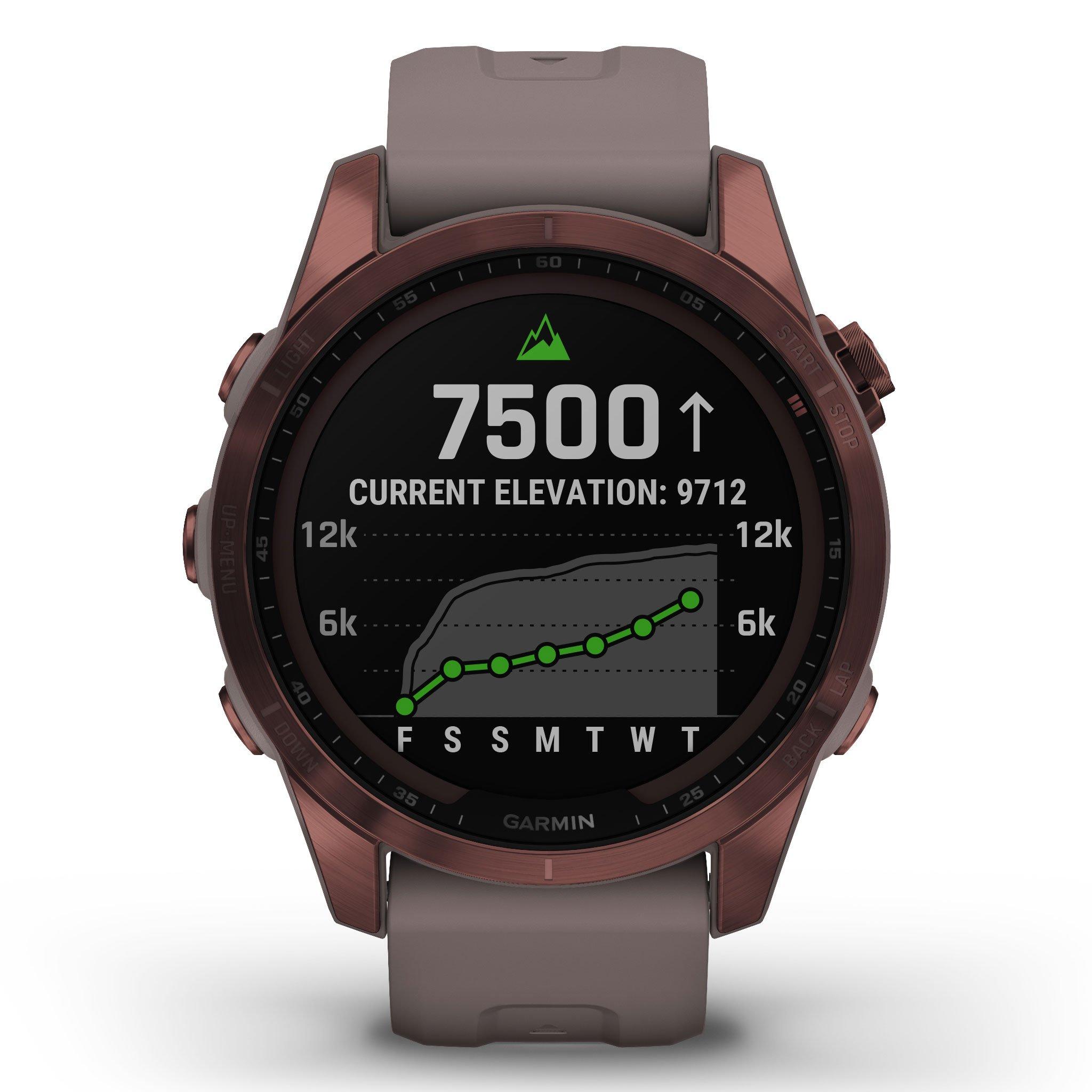 Garmin Fenix 7S Sapphire Solar Dark Bronze Titanium Smartwatch 010