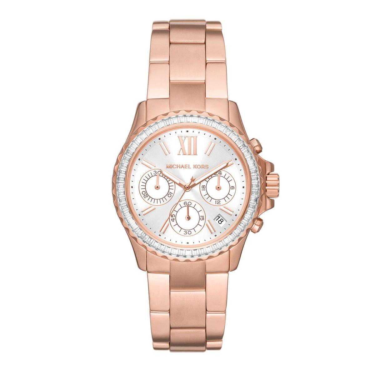 Michael Kors Rose Gold Tone Everest Chronograph Ladies Watch MK7213 ...