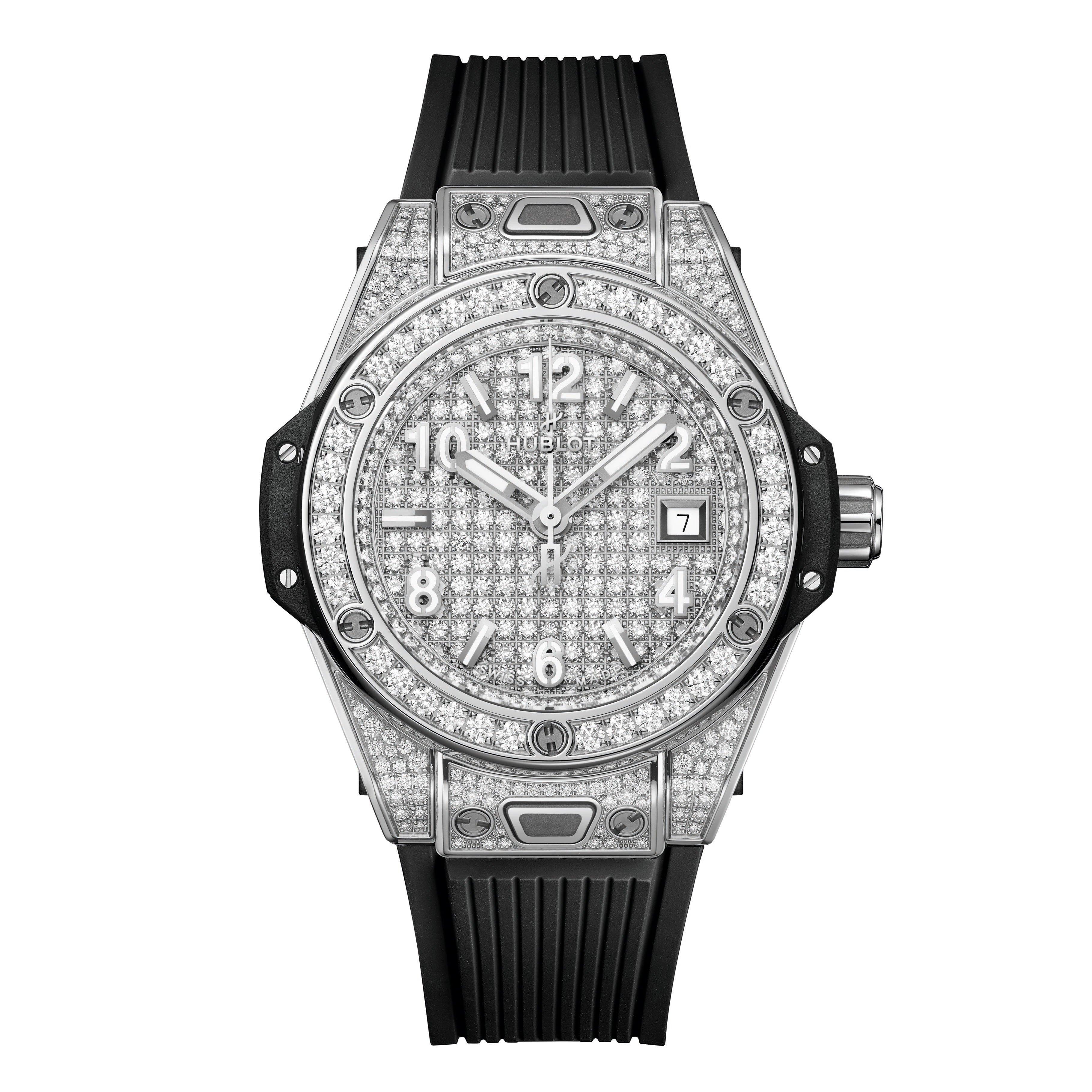 Hublot Big Bang One-Click Steel Full Pavè 33mm Automatic Ladies Watch