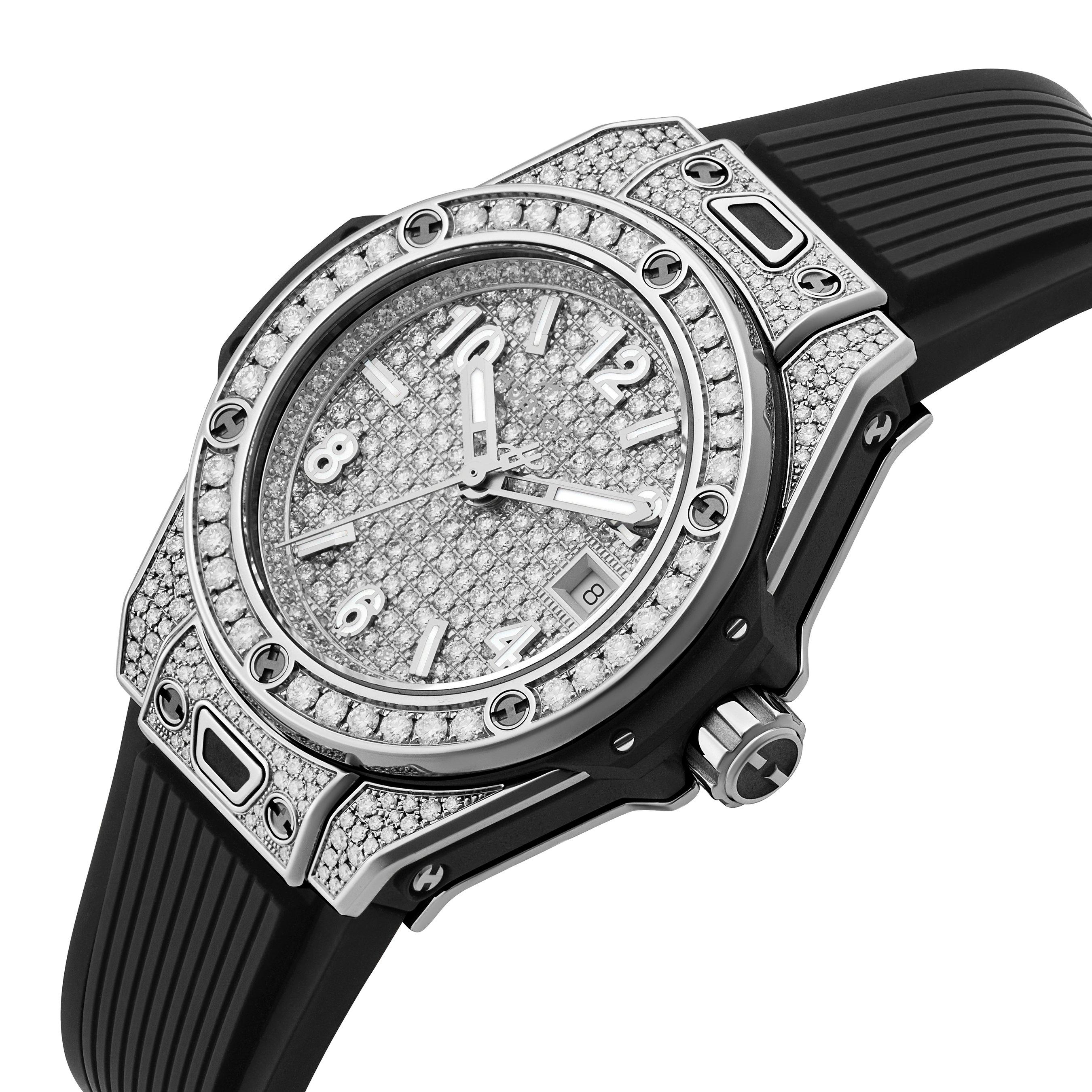 Hublot Big Bang One-Click Steel Full Pavè 33mm Automatic Ladies Watch