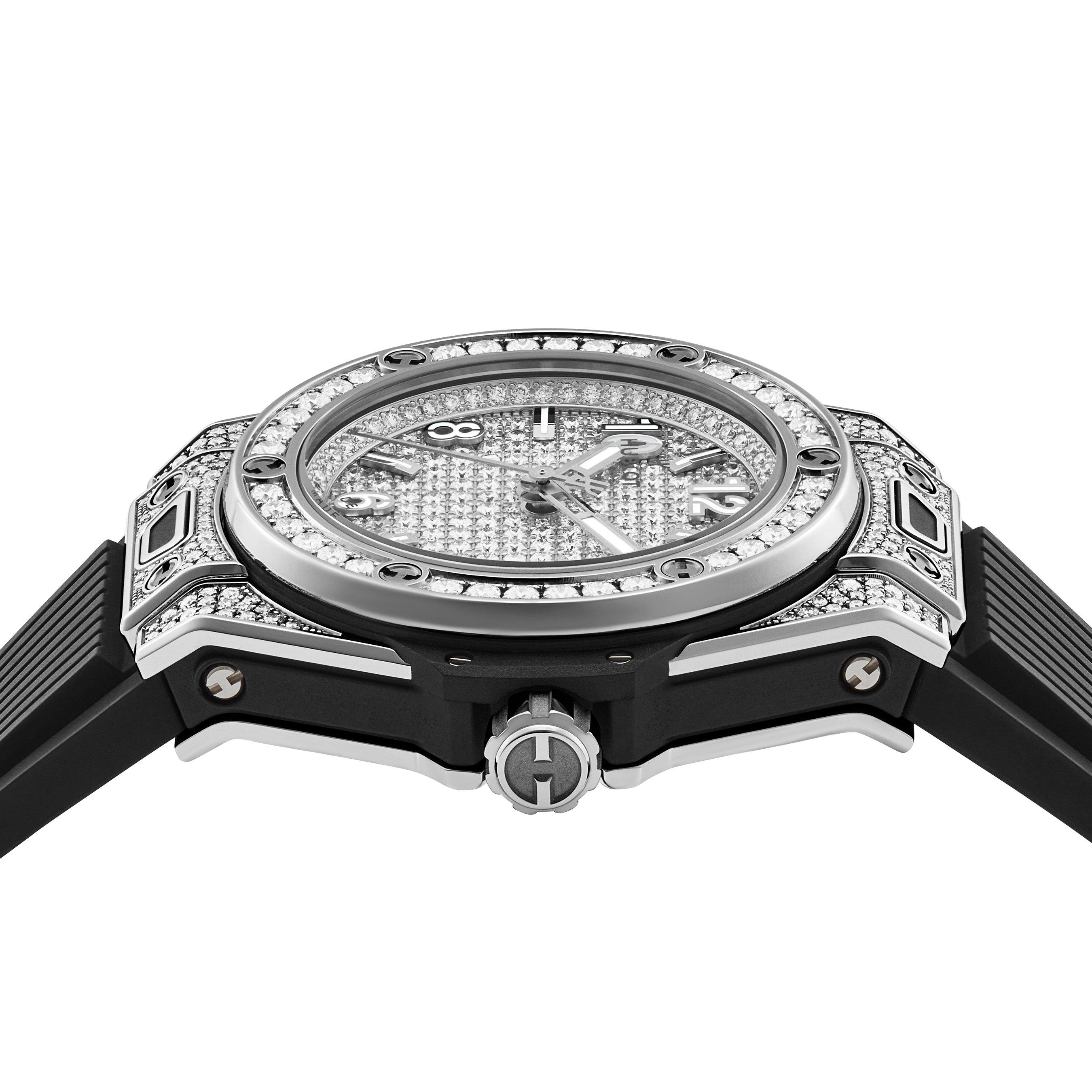 Hublot Big Bang One-Click Steel Full Pavè 33mm Automatic Ladies Watch