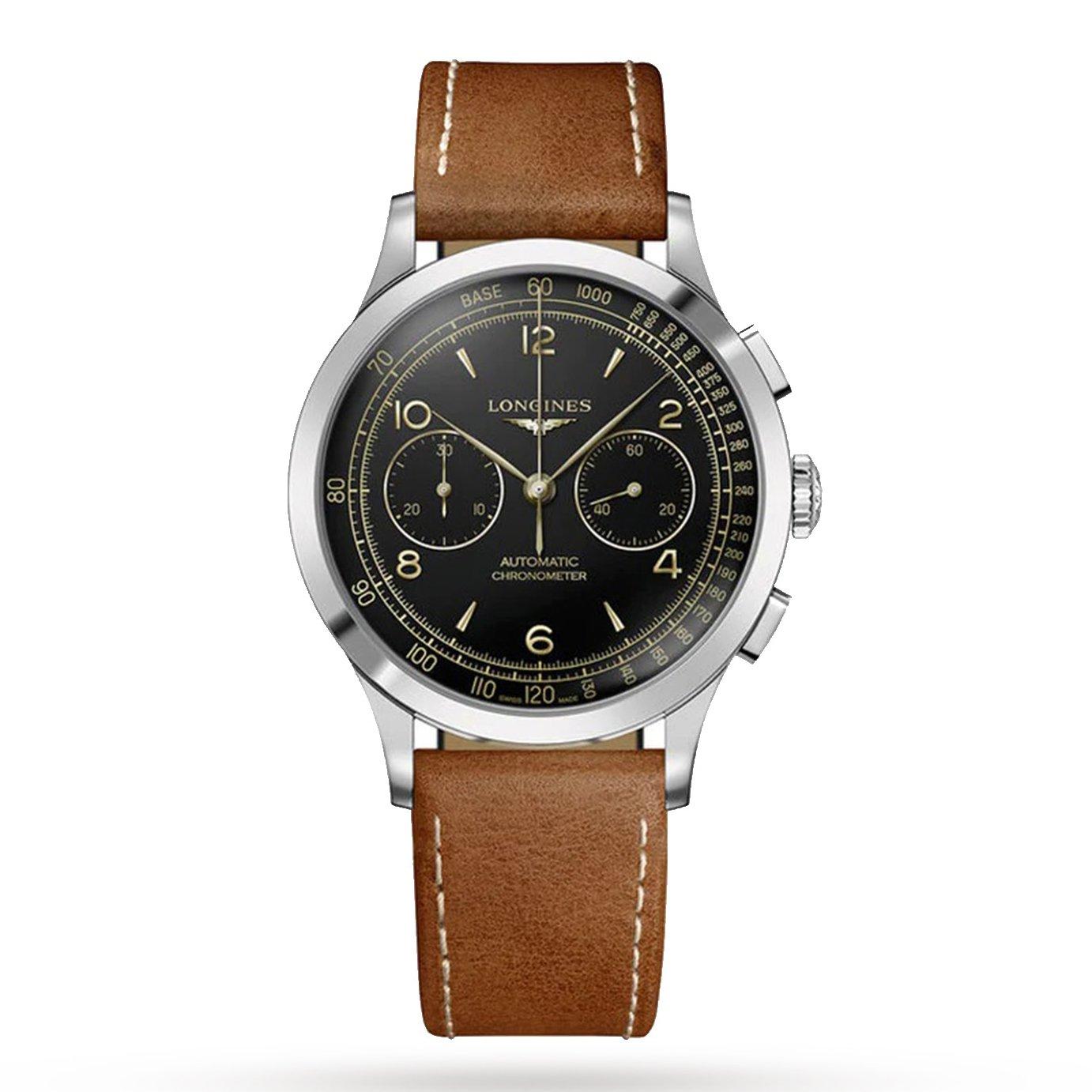 Longines Record Brown Leather Chronograph Automatic Men s Watch