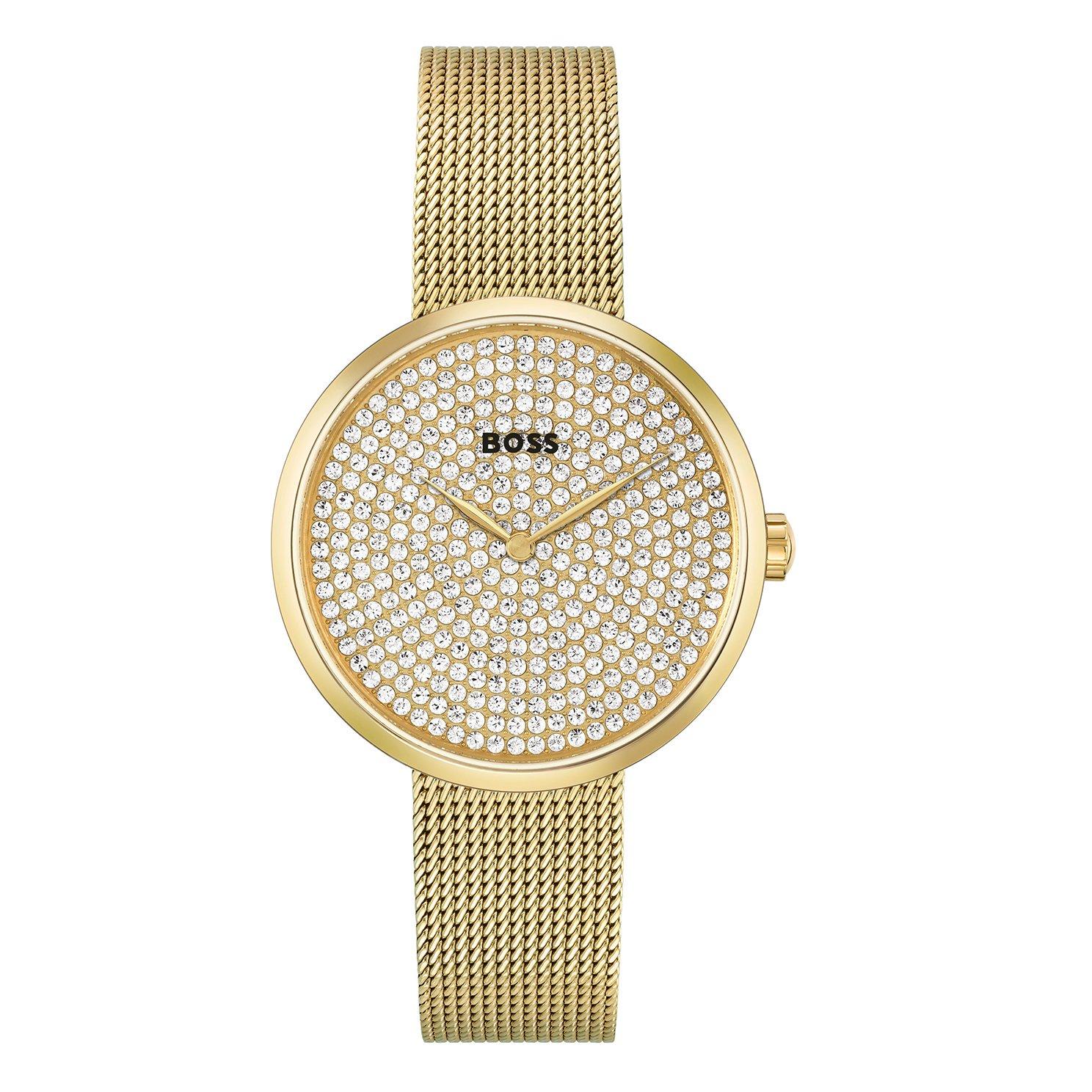 BOSS Limited Edition Praise Gold Tone Crystal Quartz Ladies Watch