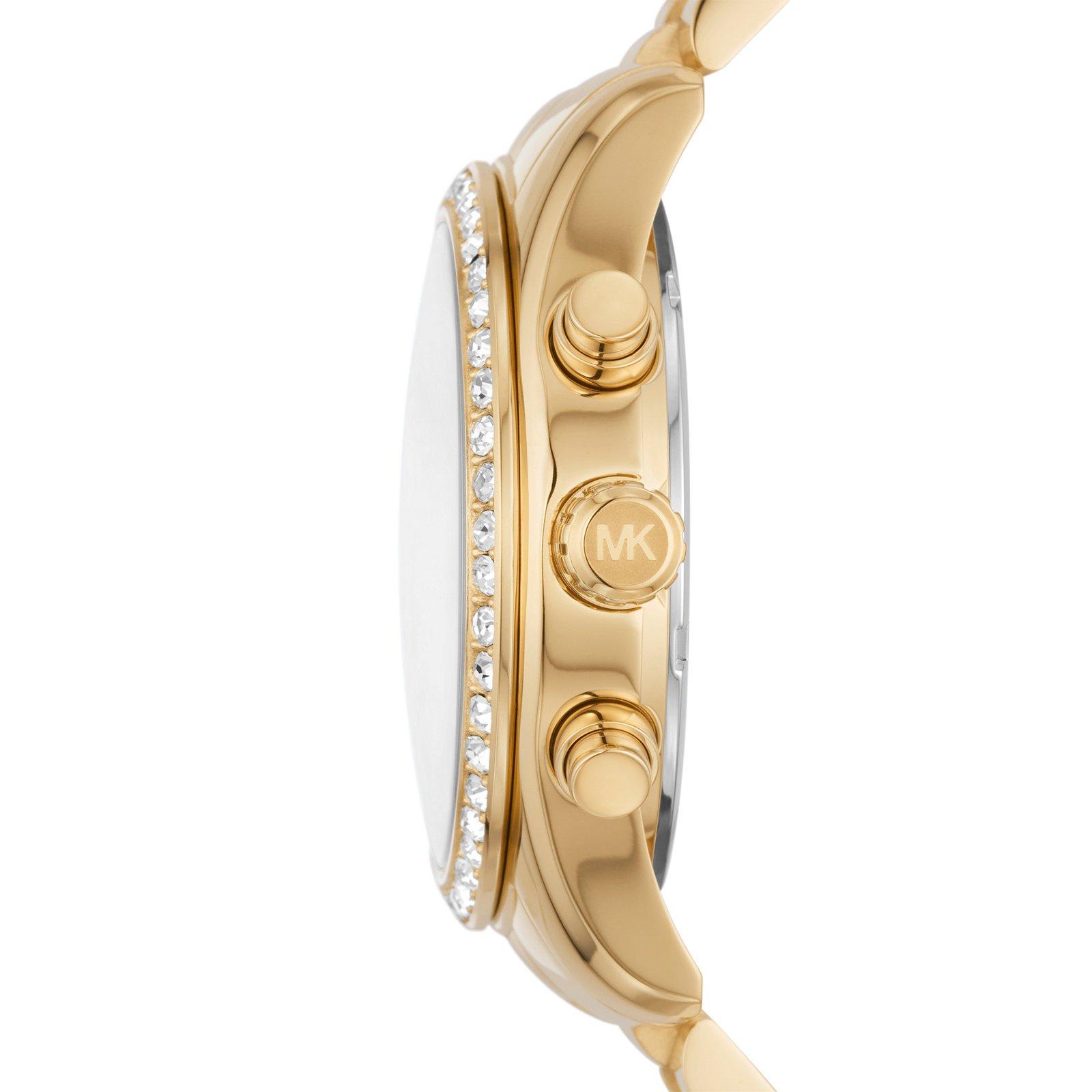 Michael Kors Lexington Gold Plated Chronograph Quartz Ladies Watch ...