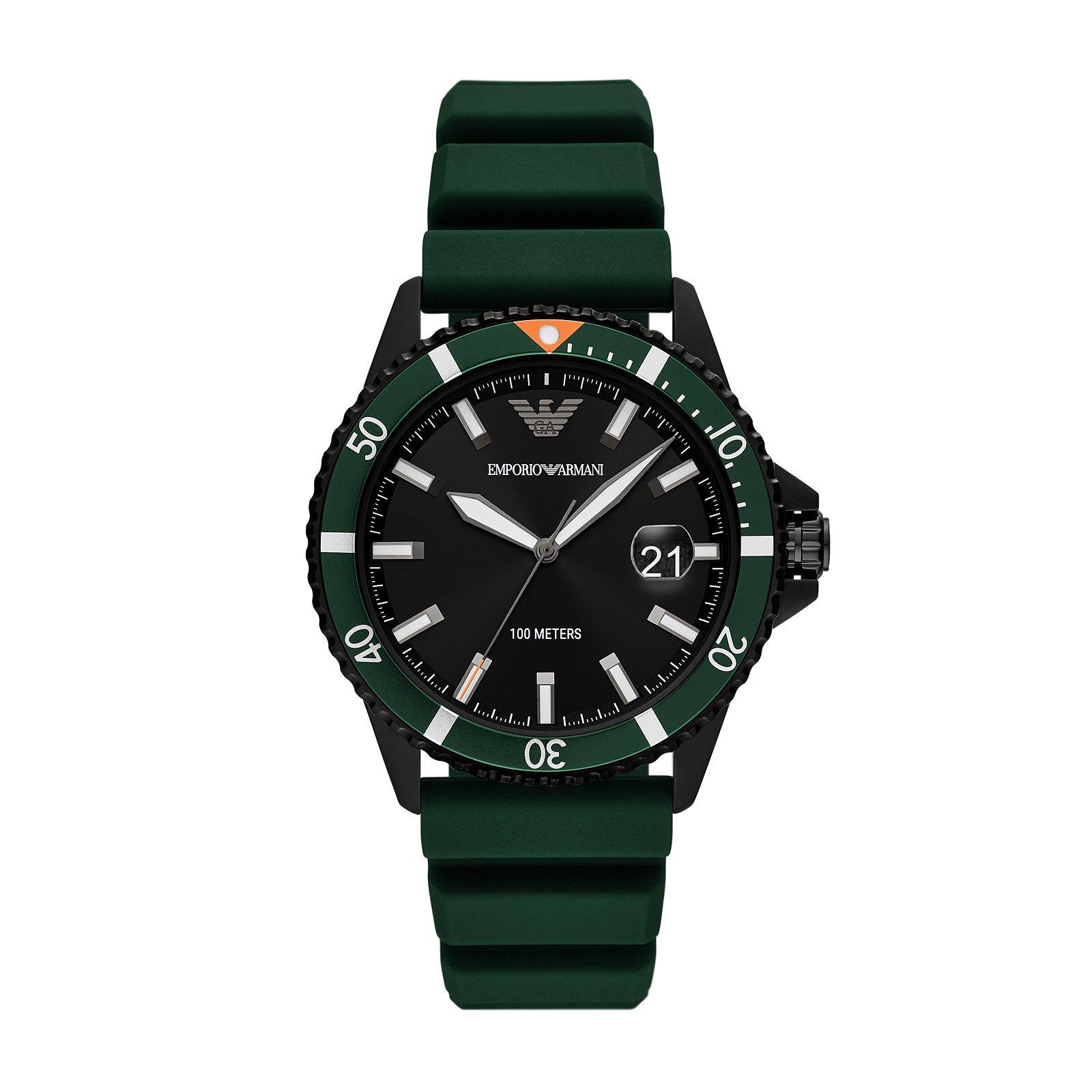 Emporio Armani Diver Green Quartz Men’s Watch AR11464 42 mm, Black Dial Beaverbrooks