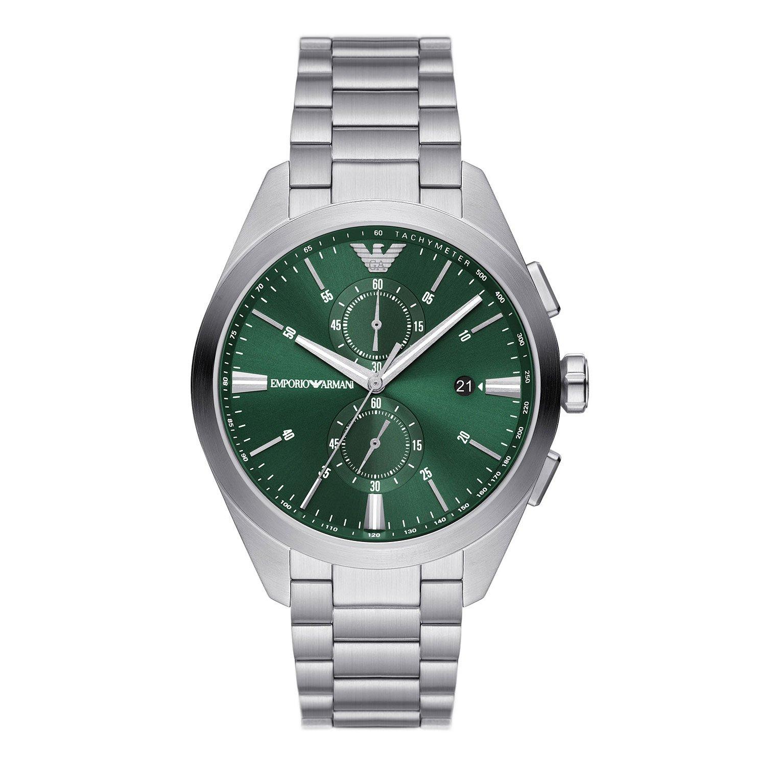 Emporio Armani Claudio Green Chronograph Quartz Men’s Watch AR11480 43 mm, Green Dial