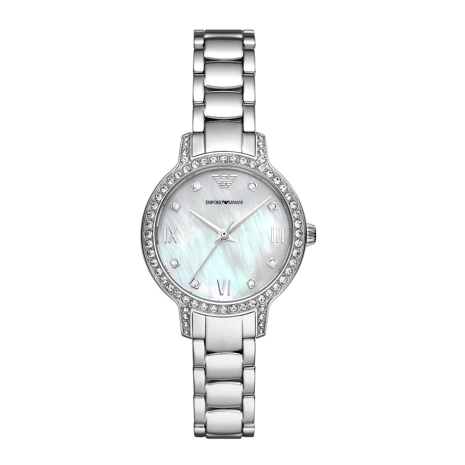 Emporio Armani 32mm Mother of Pearl Crystal Ladies Watch AR11484