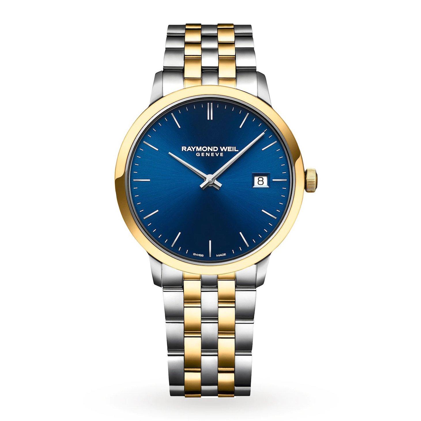 Raymond Weil Toccata Stainless Steel and Yellow Gold Tone Blue