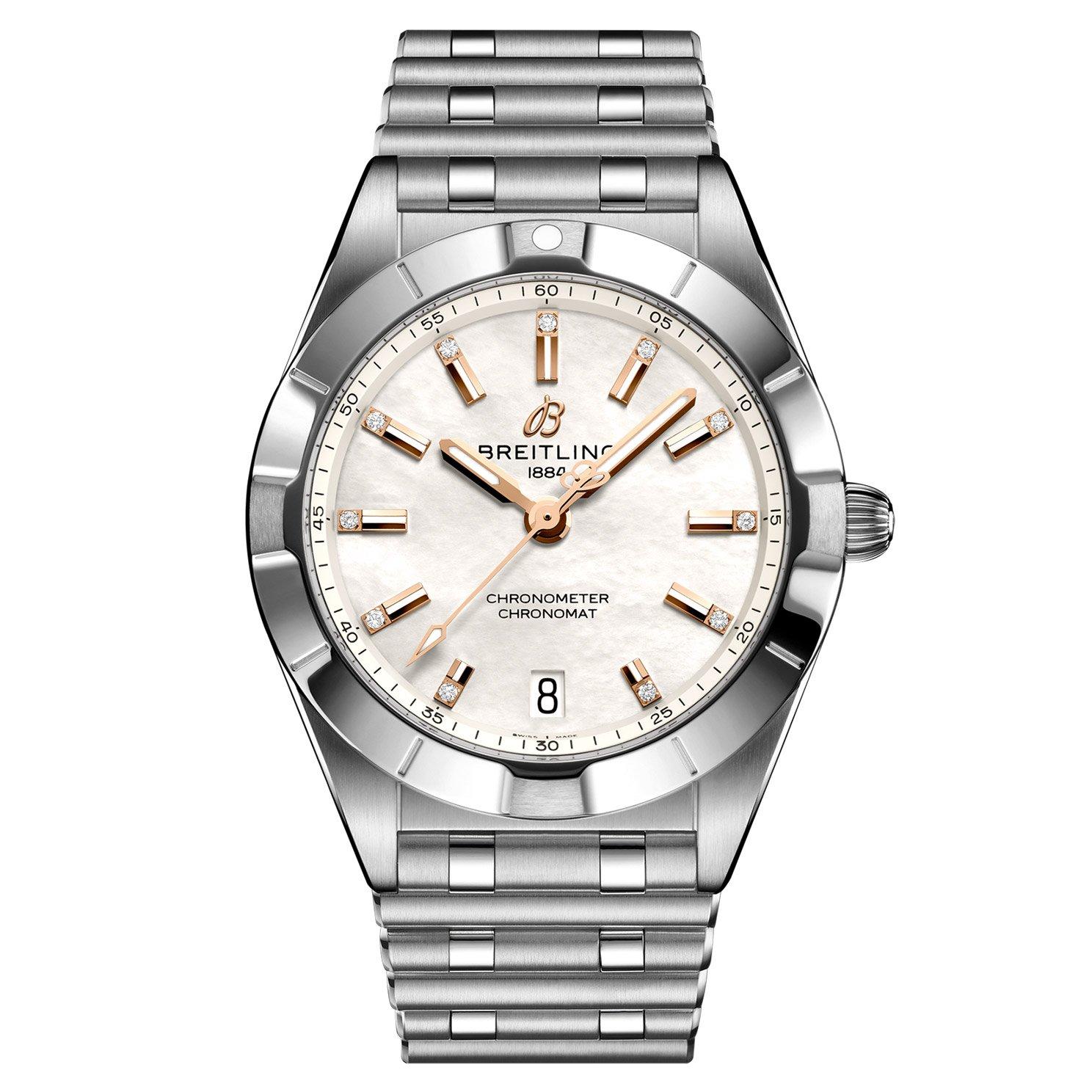 Breitling Chronomat 32 Mother of Pearl Dial Silver Steel Strap Watch for Women - A77310101A4A1 main image 1