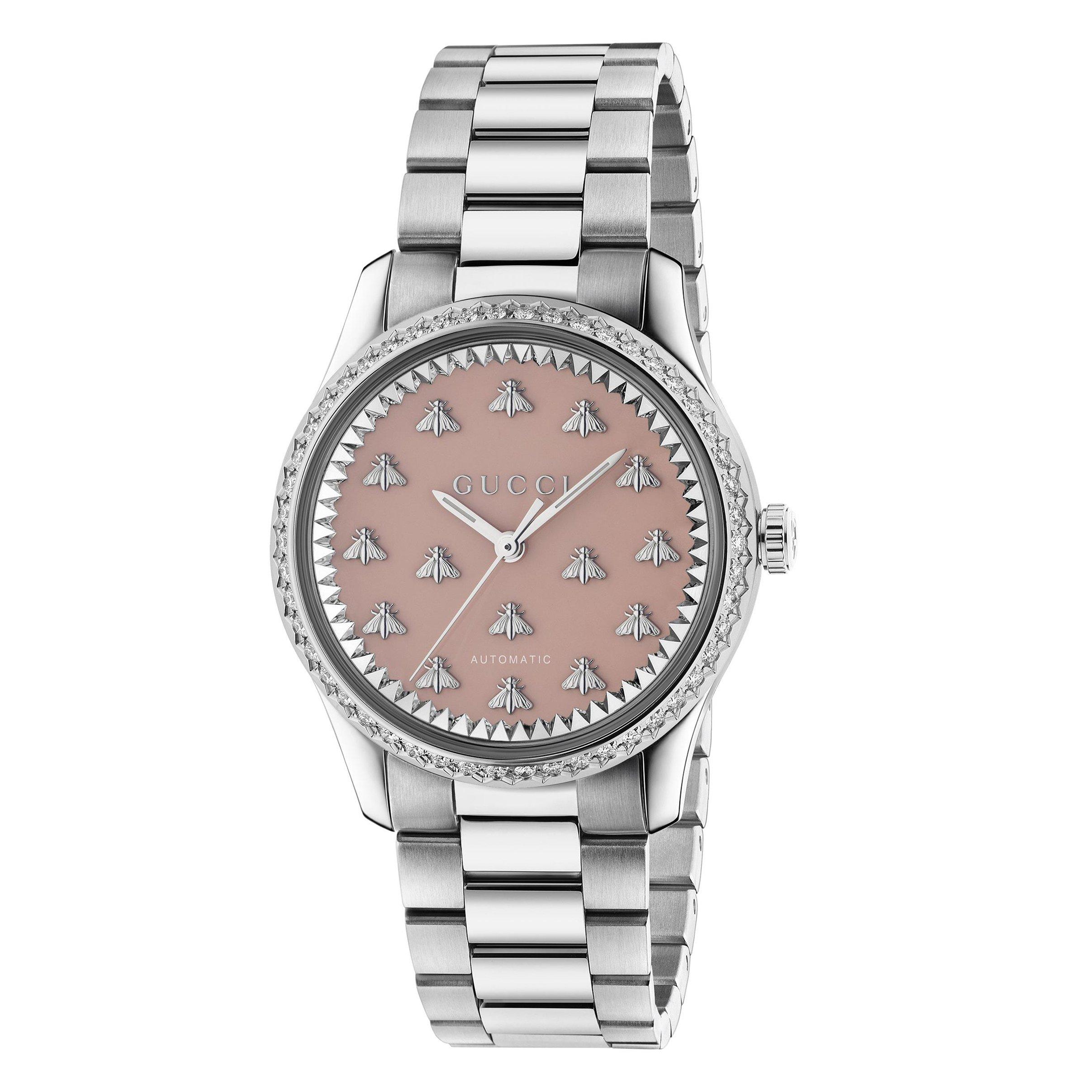 Gucci G-Timeless Stainless Steel Automatic Watch YA1264165 | Pink