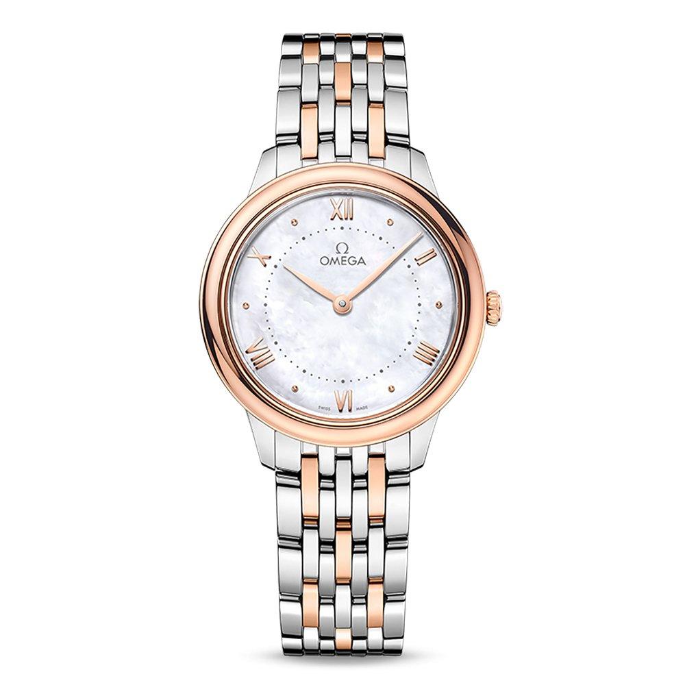 OMEGA De Ville Prestige 30mm Stainless Steel and 18K Sedna Gold Ladies Watch
