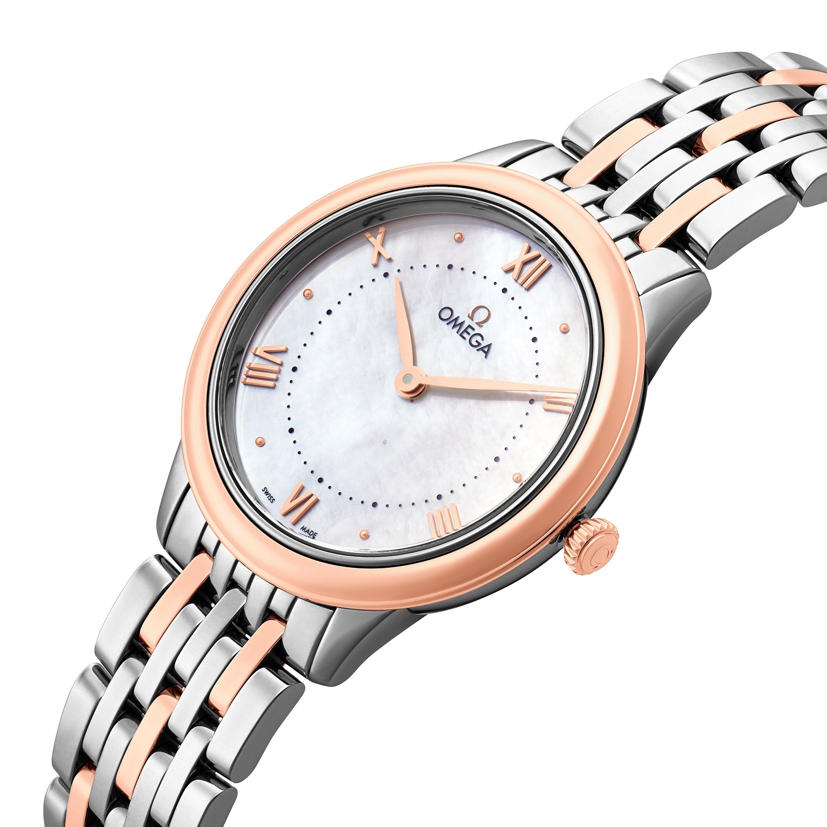 OMEGA De Ville Prestige 30mm Stainless Steel and 18K Sedna Gold Ladies Watch