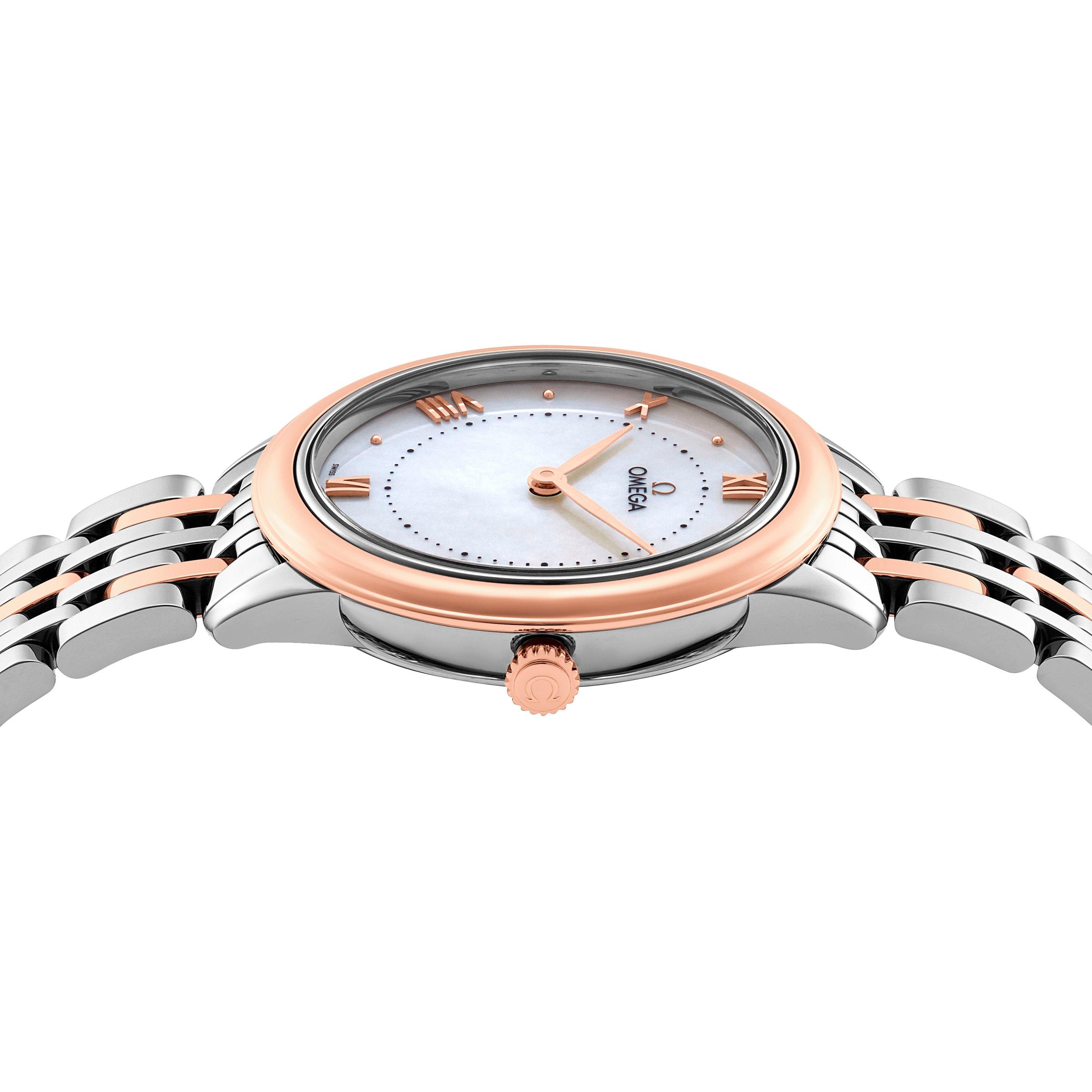 OMEGA De Ville Prestige 30mm Stainless Steel and 18K Sedna Gold Ladies Watch