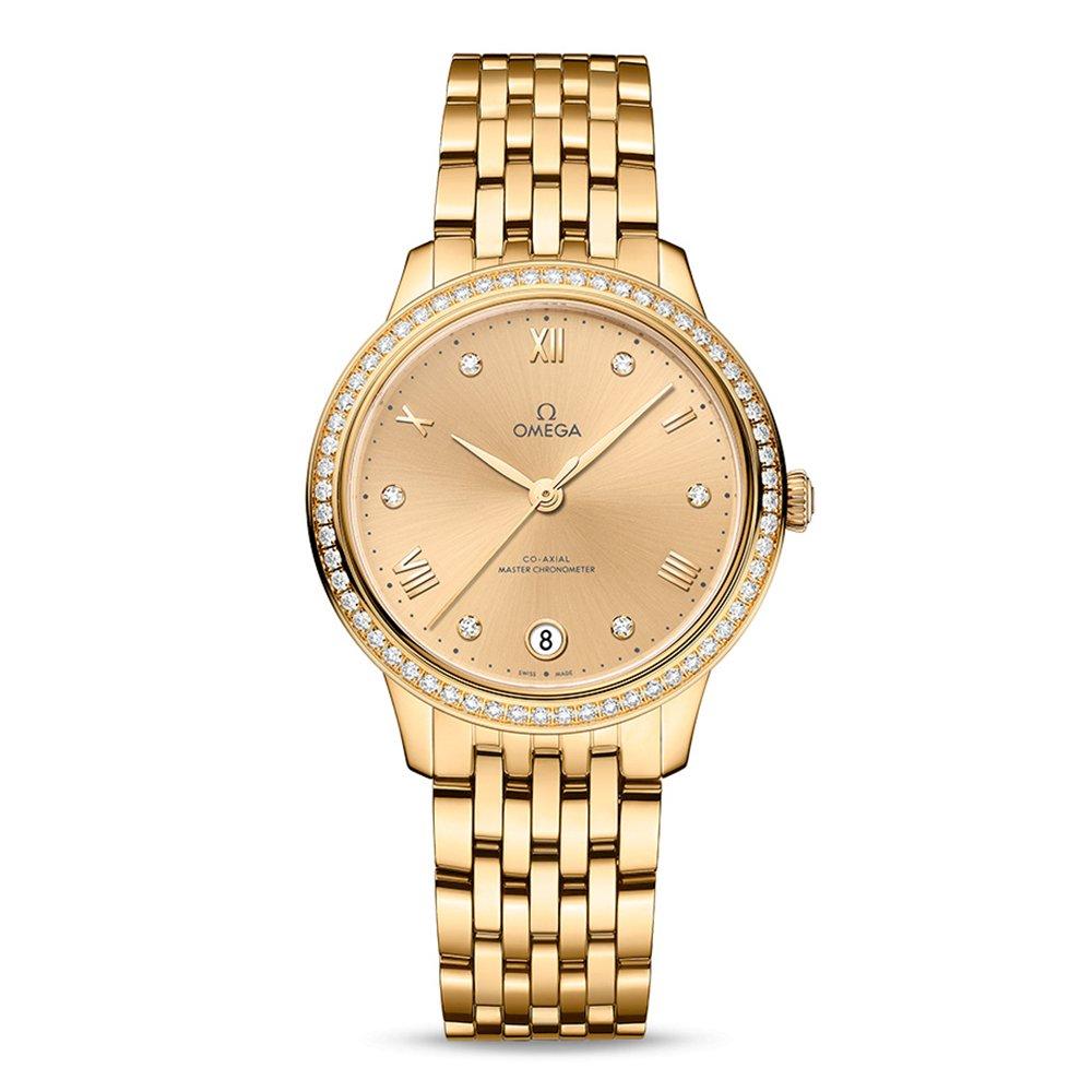OMEGA De Ville Prestige 34mm 18K Yellow Gold Diamond Automatic
