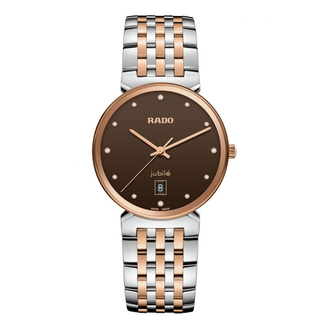 Rado Florence 38mm Stainless Steel and Rose Gold PVD Diamond Men's