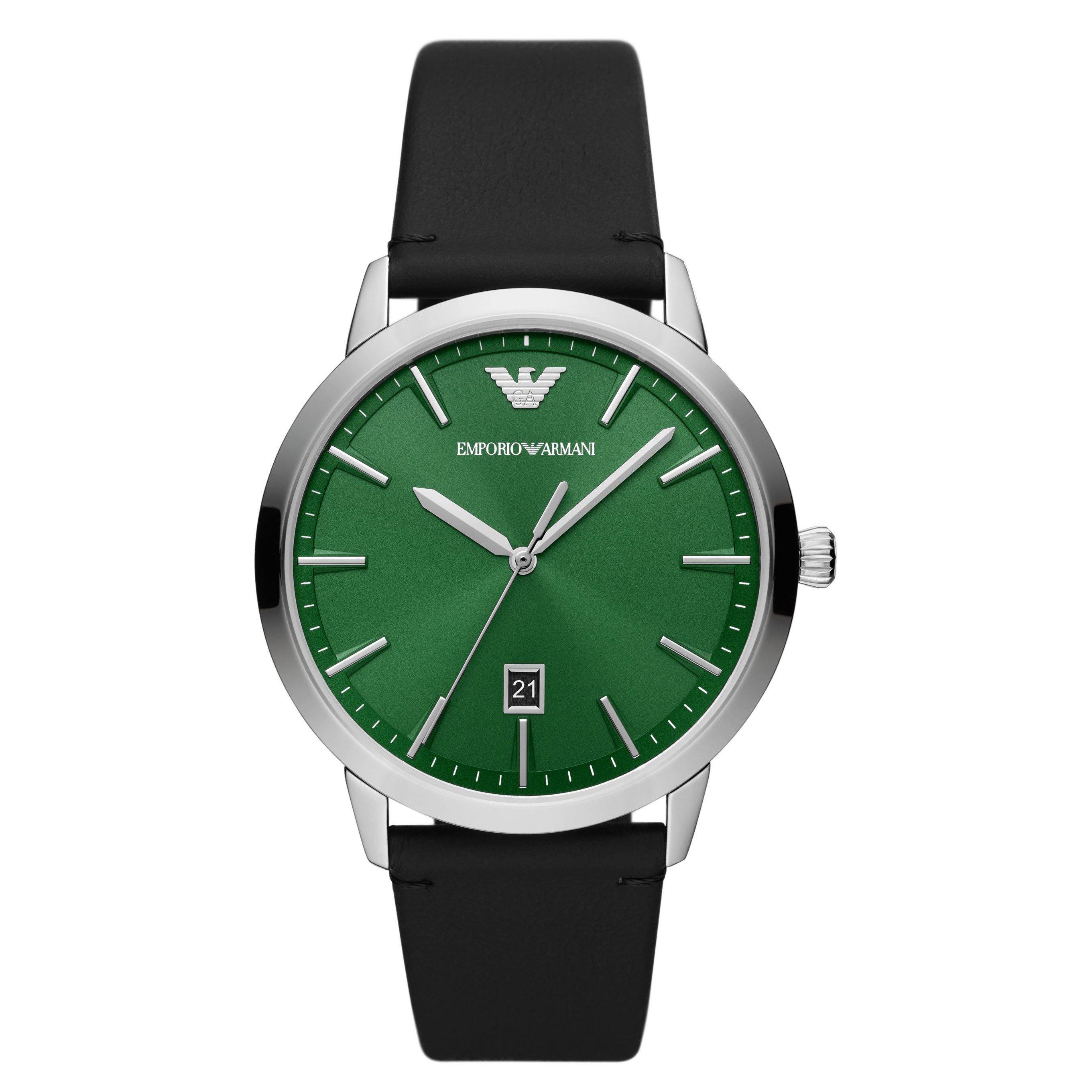 Emporio armani watch men's hotsell leather strap